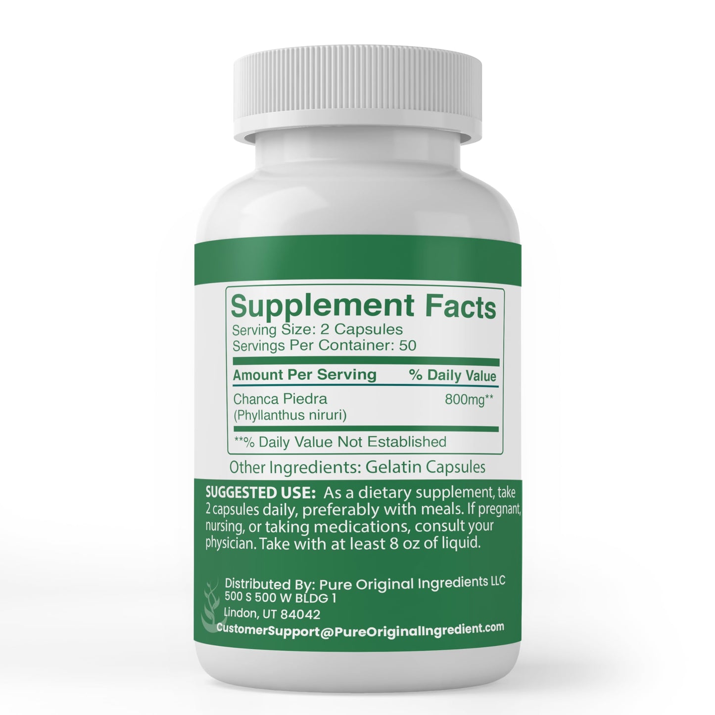 PURE ORIGINAL INGREDIENTS Chanca Piedra Capsule 100 Count