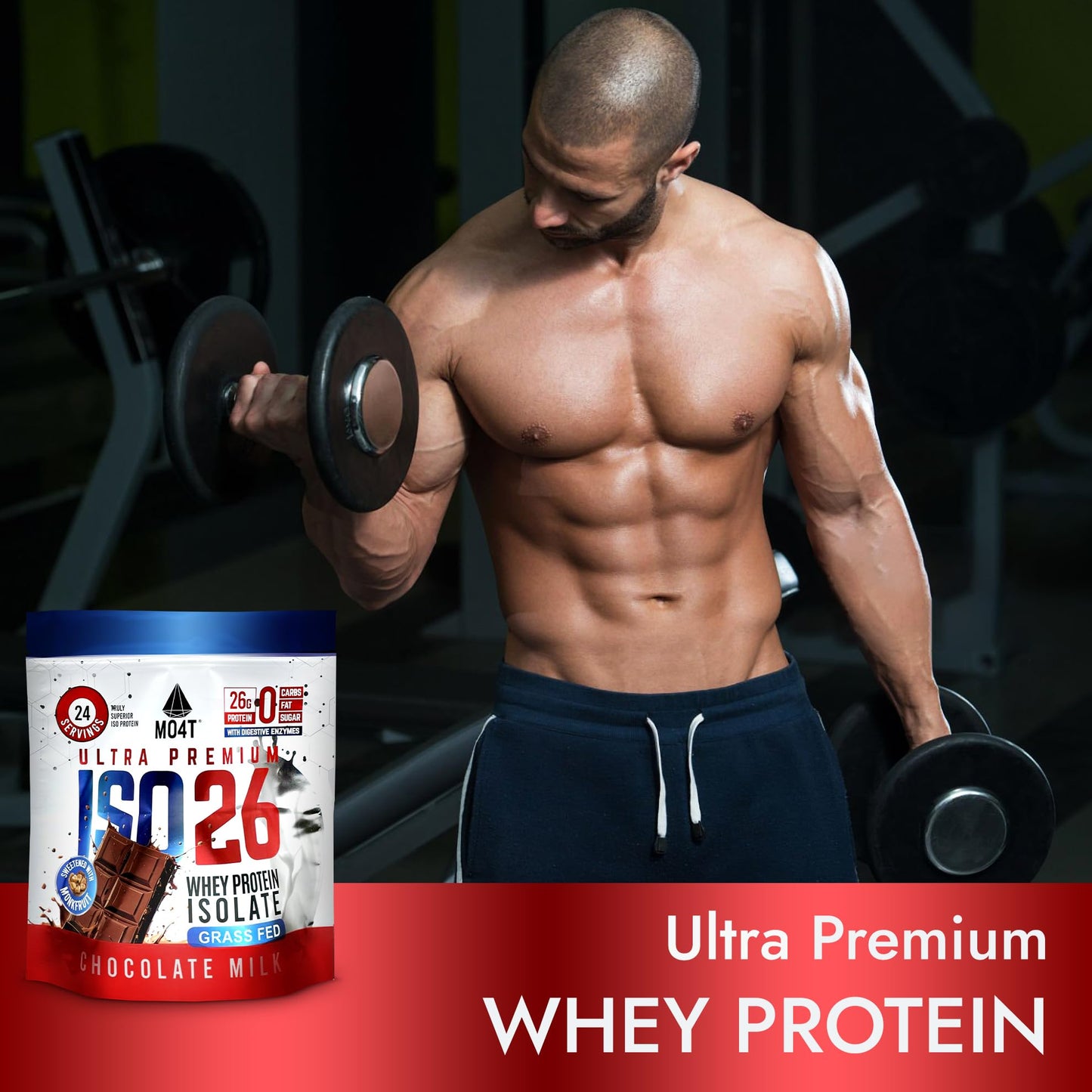 MOMOF4TRANSFORM ISO26 Grass Fed Whey Protein Isolate Powder 25.6 oz