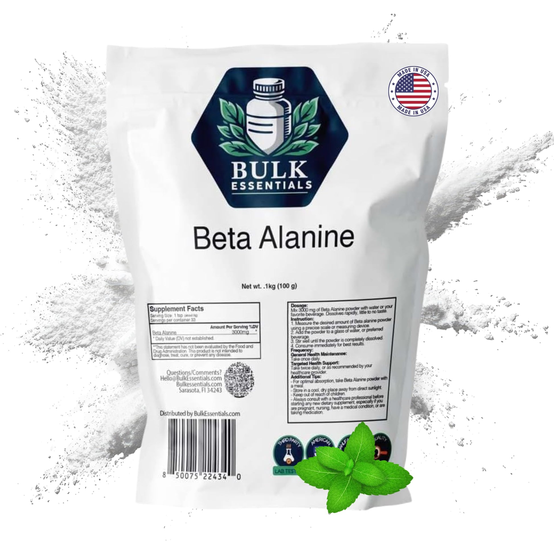 Bulk Essentials Beta Alanine Powder 3.52 Ounce