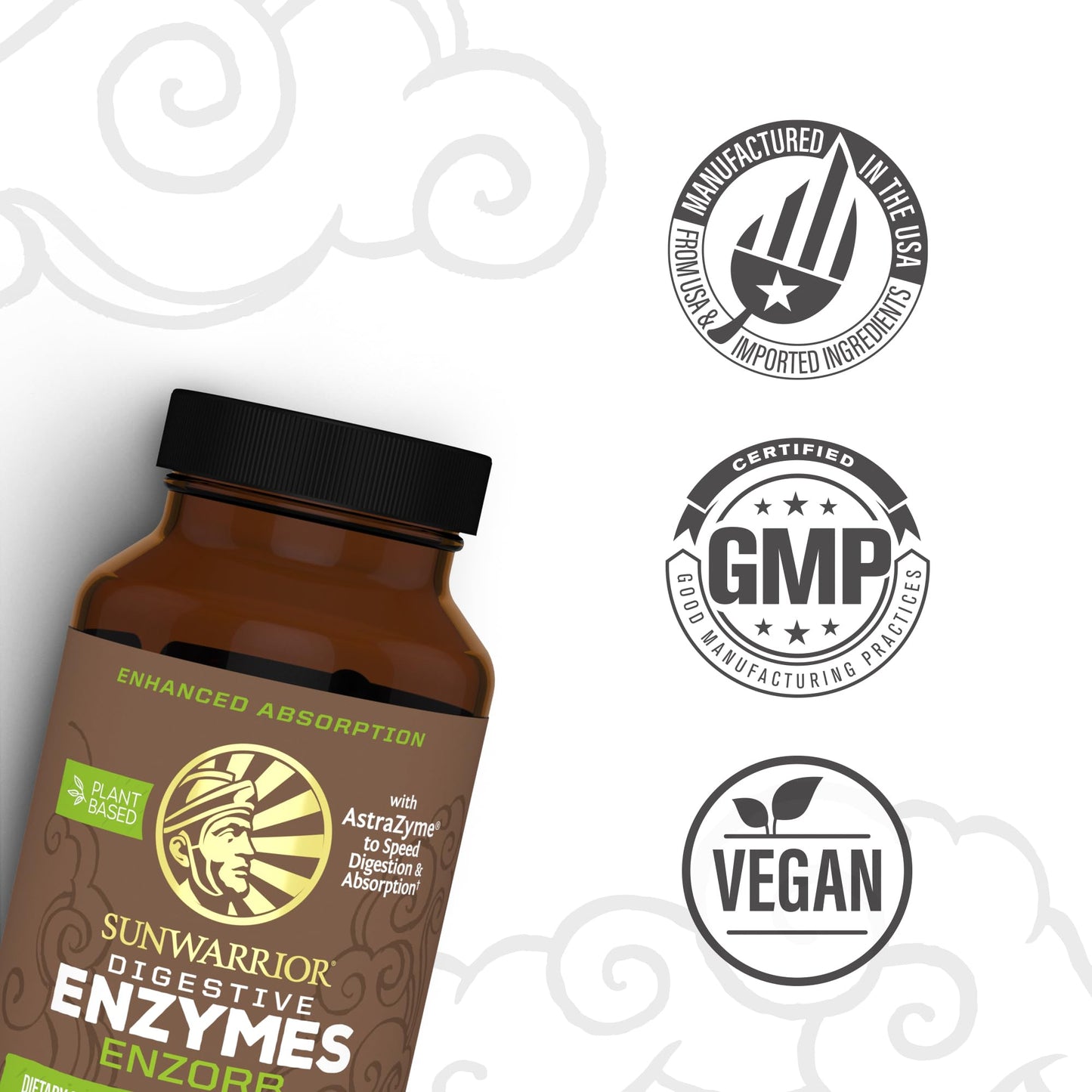 Sunwarrior Digestive Enzymes Probiotic Capsule 90 Count