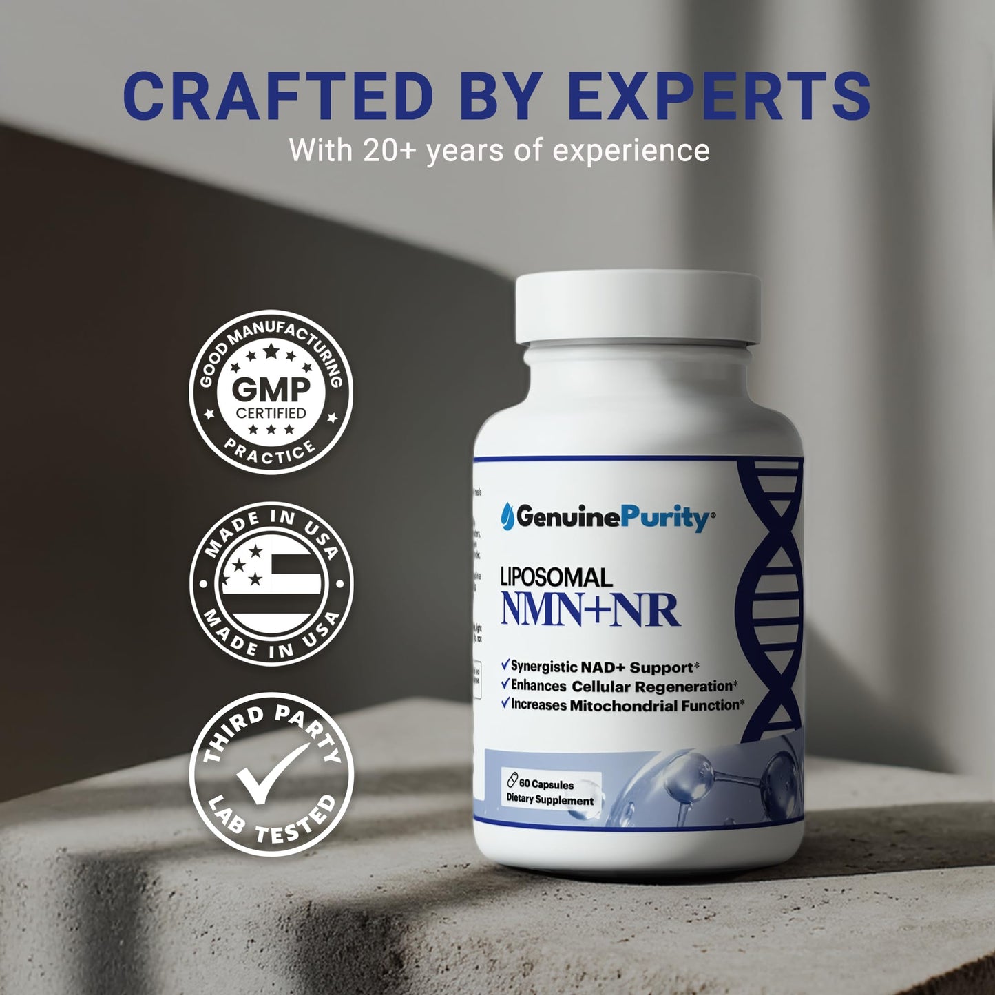GenuinePurity Liposomal NMN + NR Supplement Capsule, 1 Count