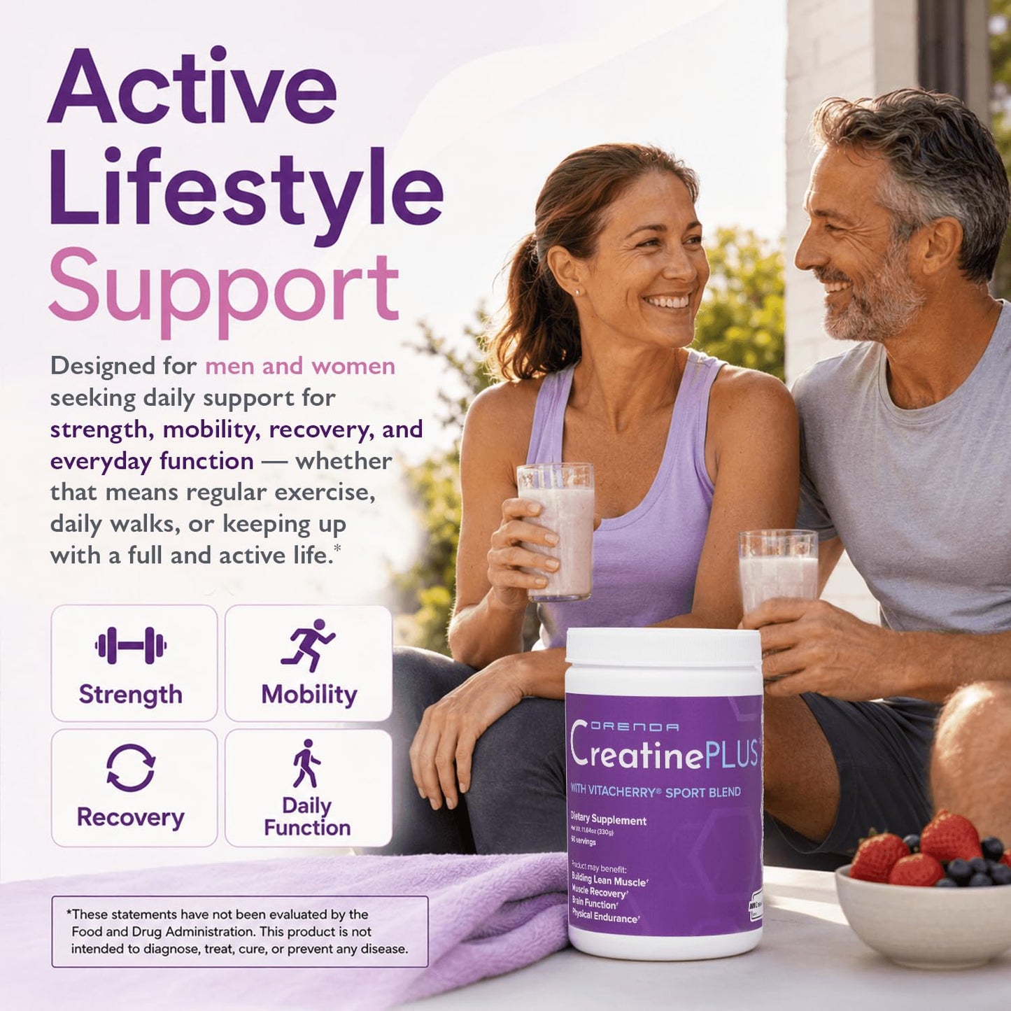 Orenda International CreatinePLUS Creavitalis Muscle, Brain & Recovery Powder, 11.6 oz
