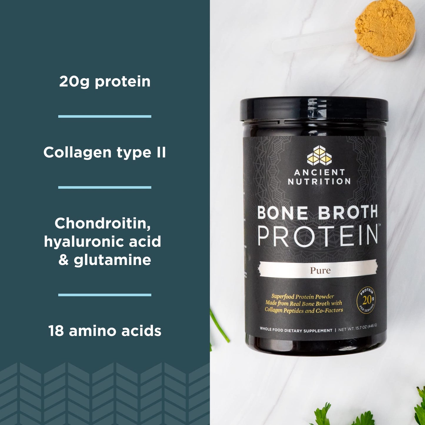 Ancient Nutrition Bone Broth Protein Powder + Multi Collagen Protein Powder, 2 Count