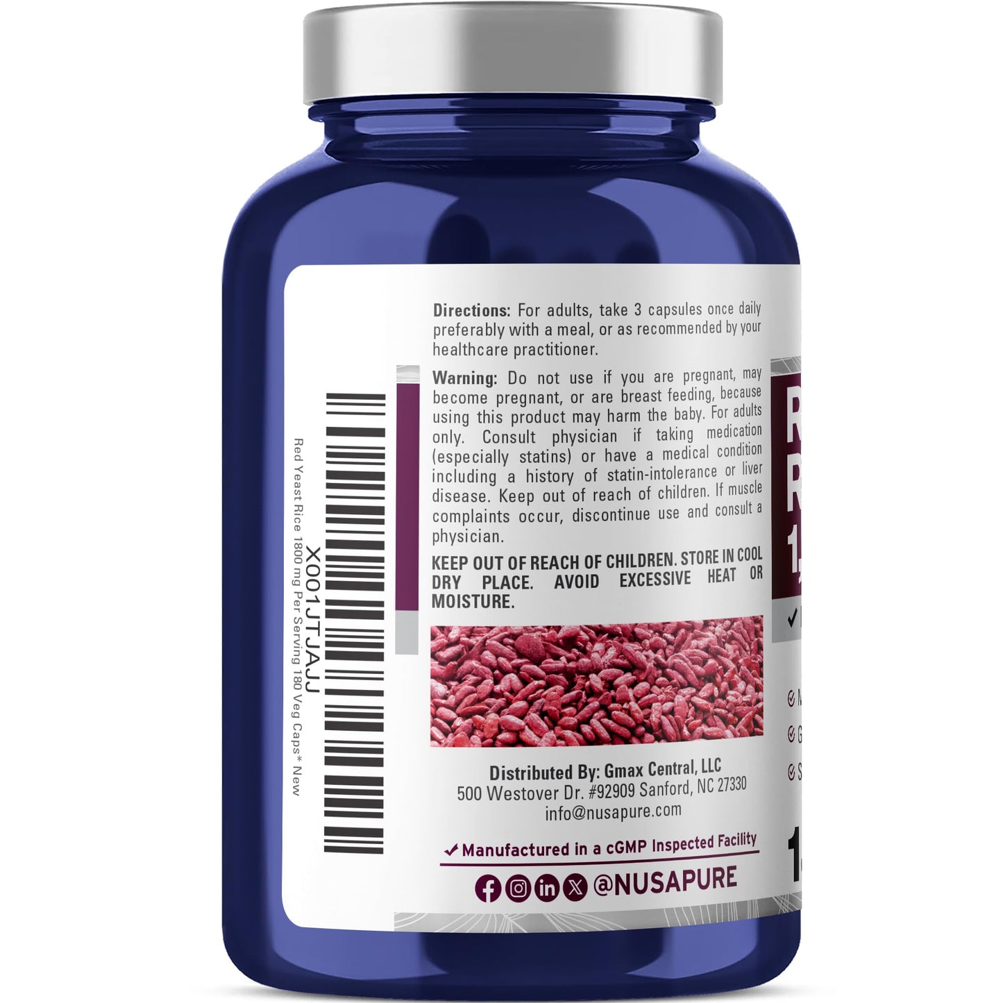 NusaPure Red Yeast Rice Capsule 180 Count