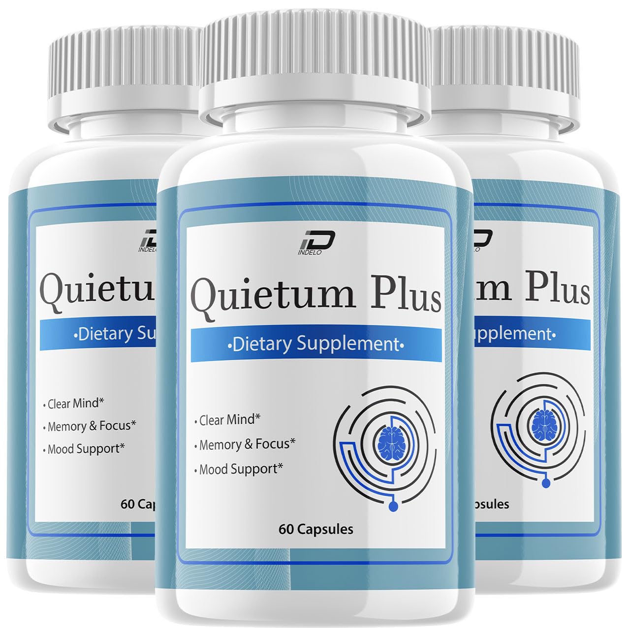 Indelo Quietum Plus Brain Supplement Capsules, 180 Capsules