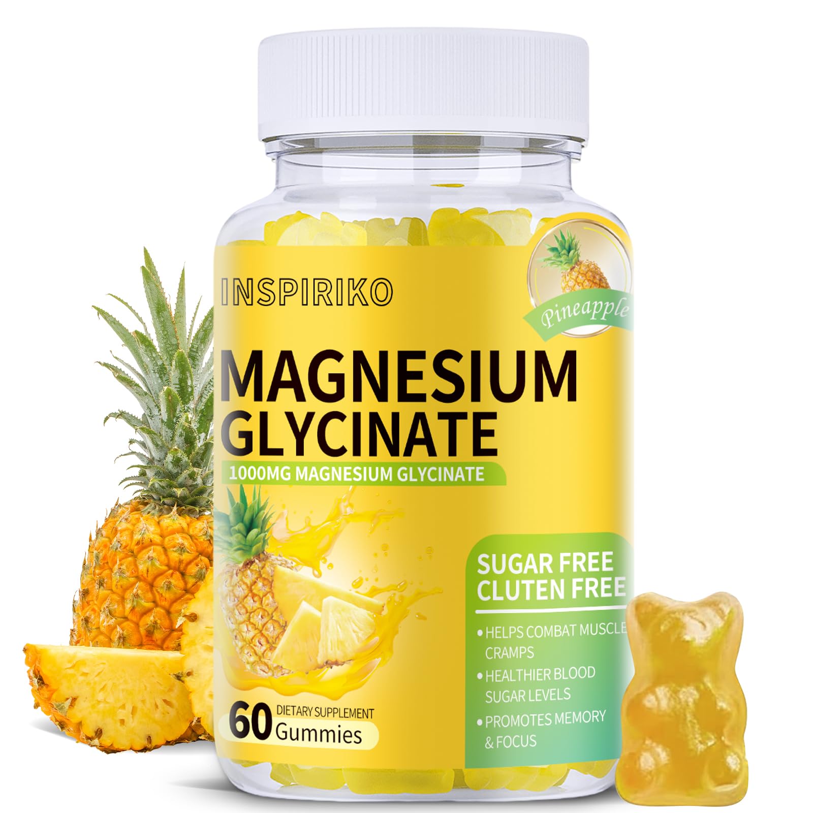 Inspiriko Magnesium Glycinate Gummies 1000mg, 60 Gummies