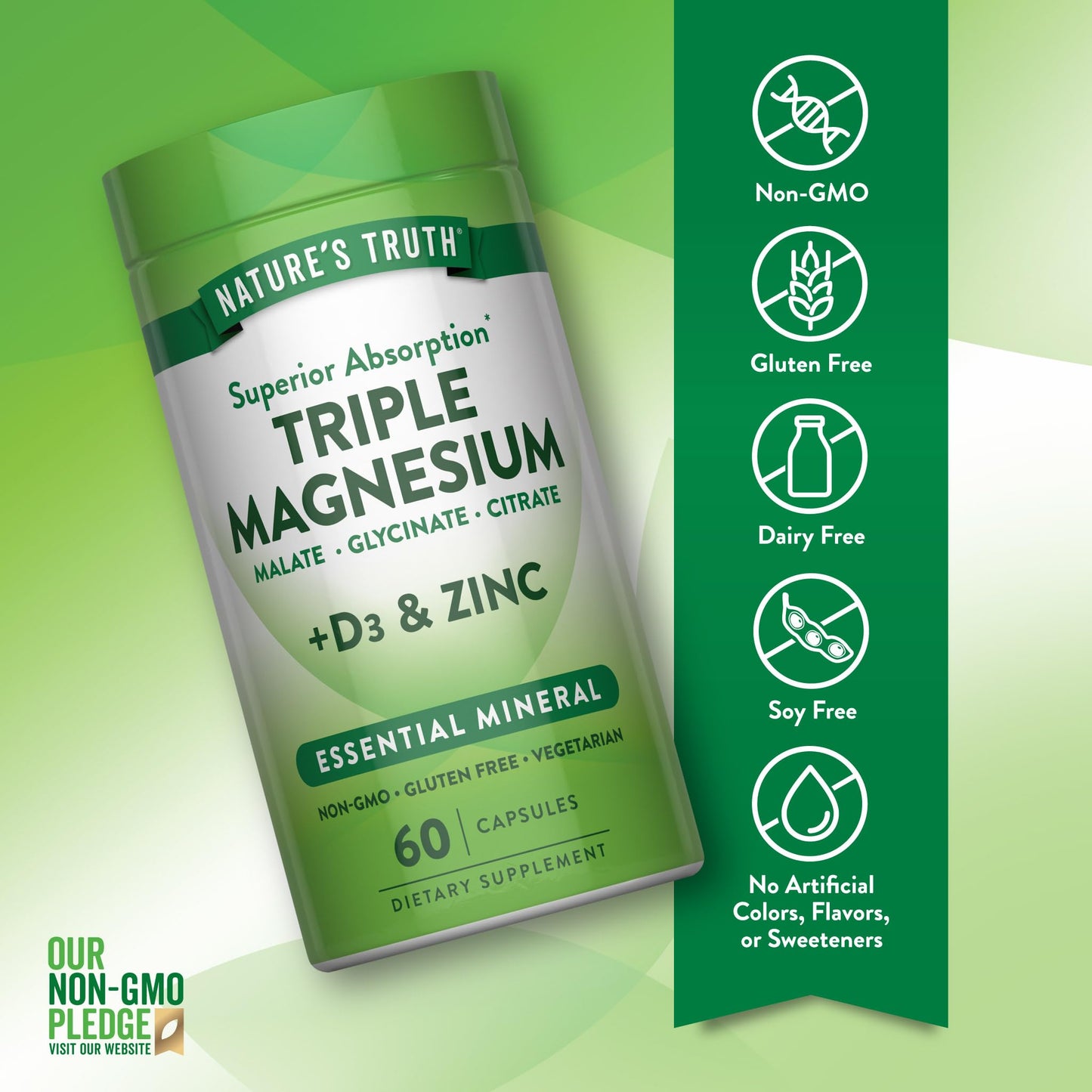 Nature's Truth Triple Magnesium Complex Supplement Capsule, 60 Capsules
