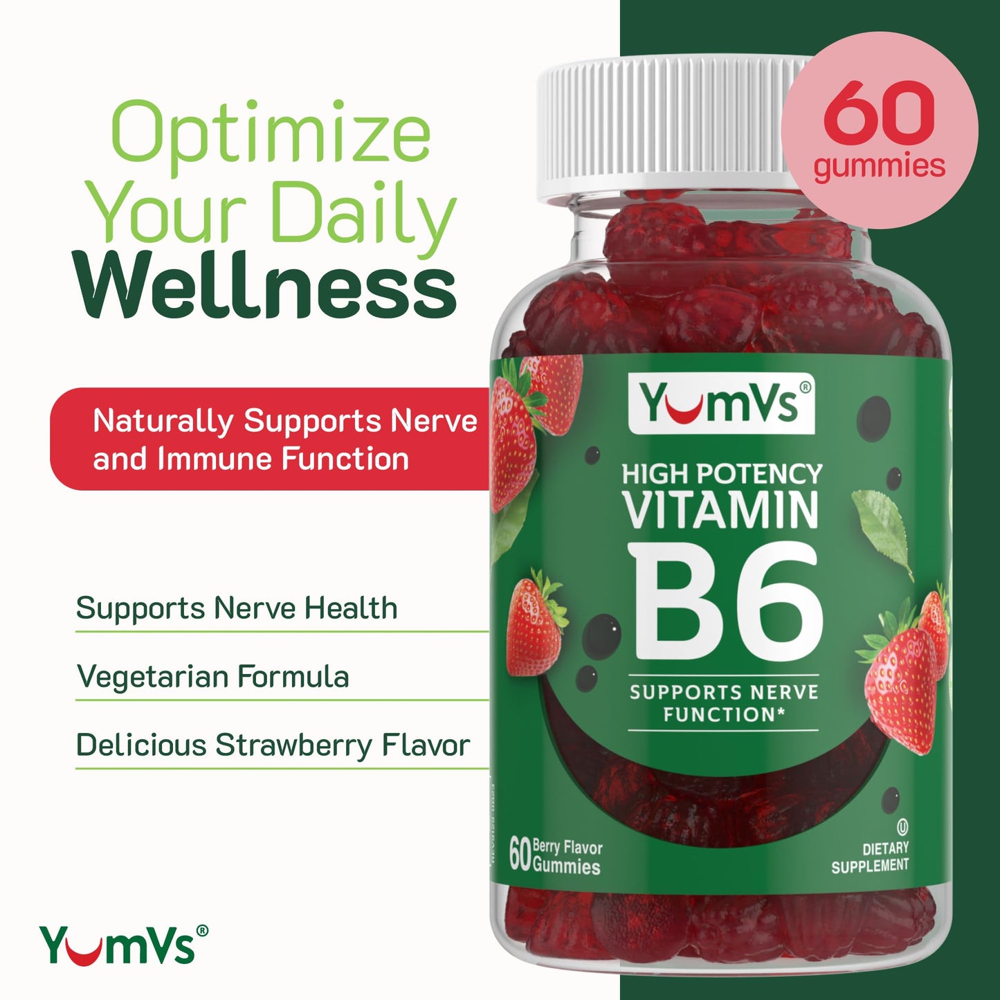 YUM-V'S Vitamin B6 Gummies 120 Count