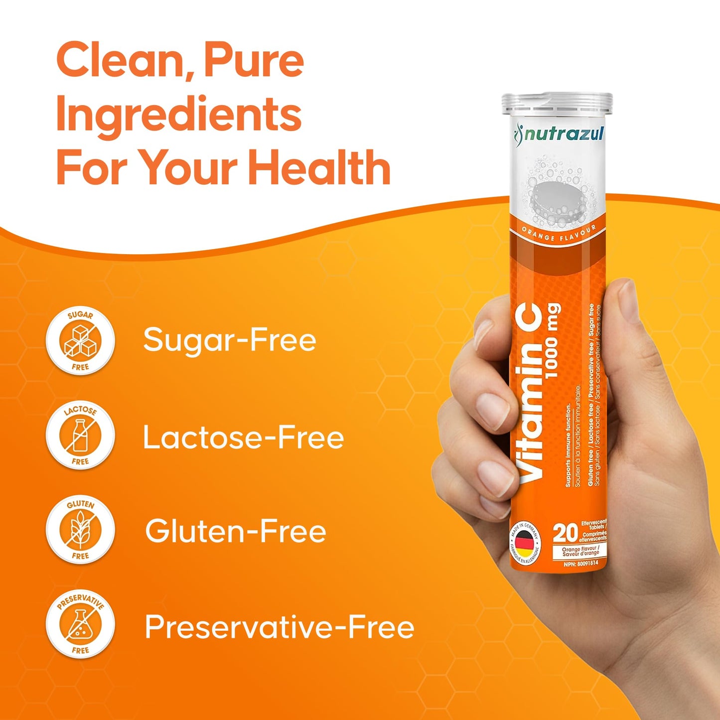nutrazul Vitamin C 1000mg Effervescent Tablet, 100 Count