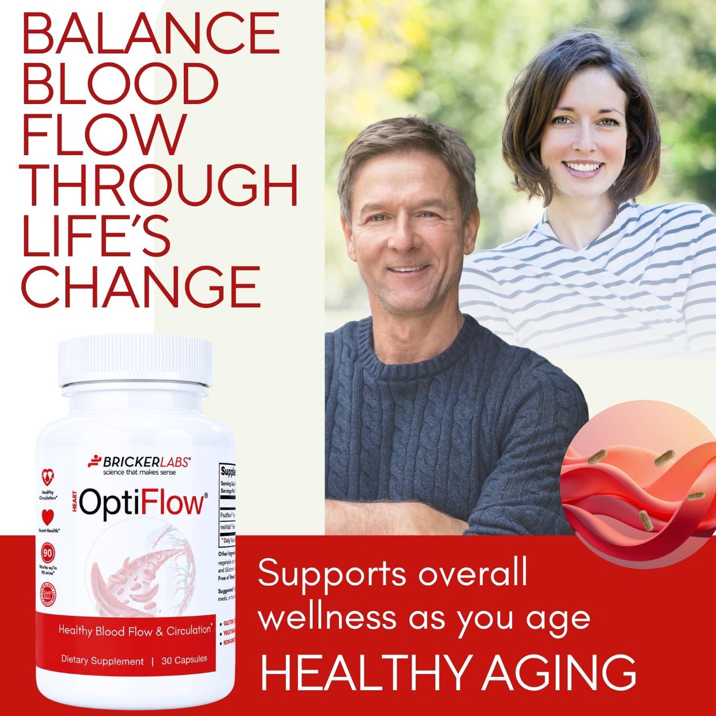 Bricker Labs OptiFlow Blood Circulation Vitamins 30 Capsules