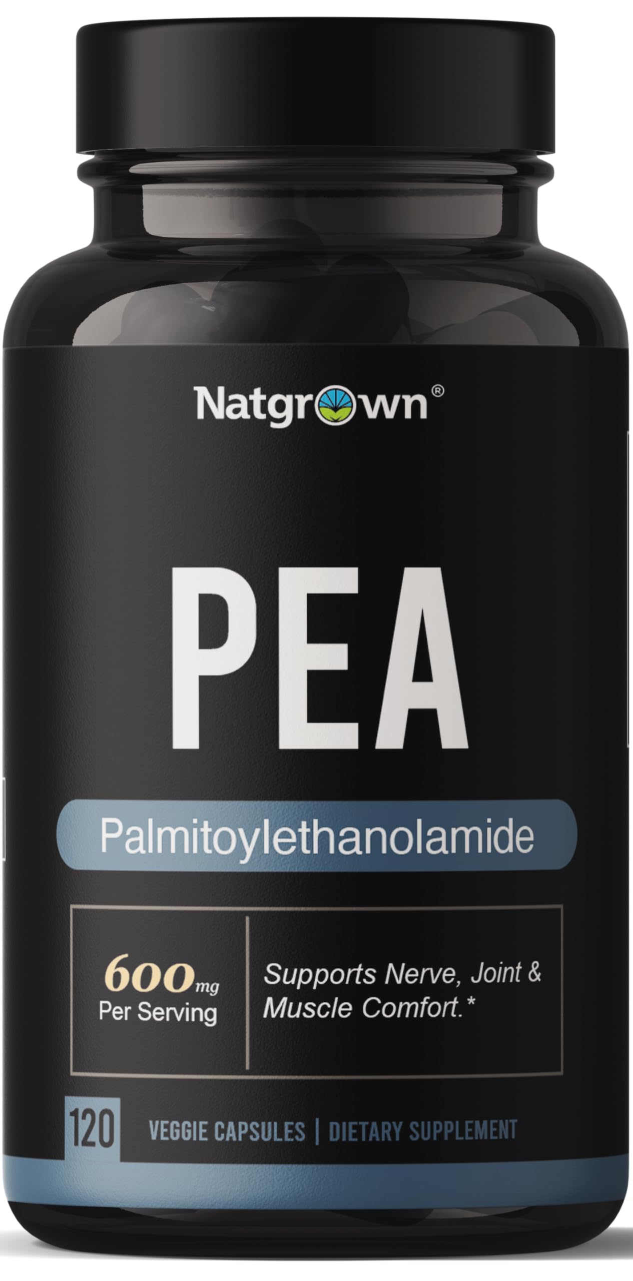 Natgrown Palmitoylethanolamide Pea Supplement 600 mg Capsule 120 Count