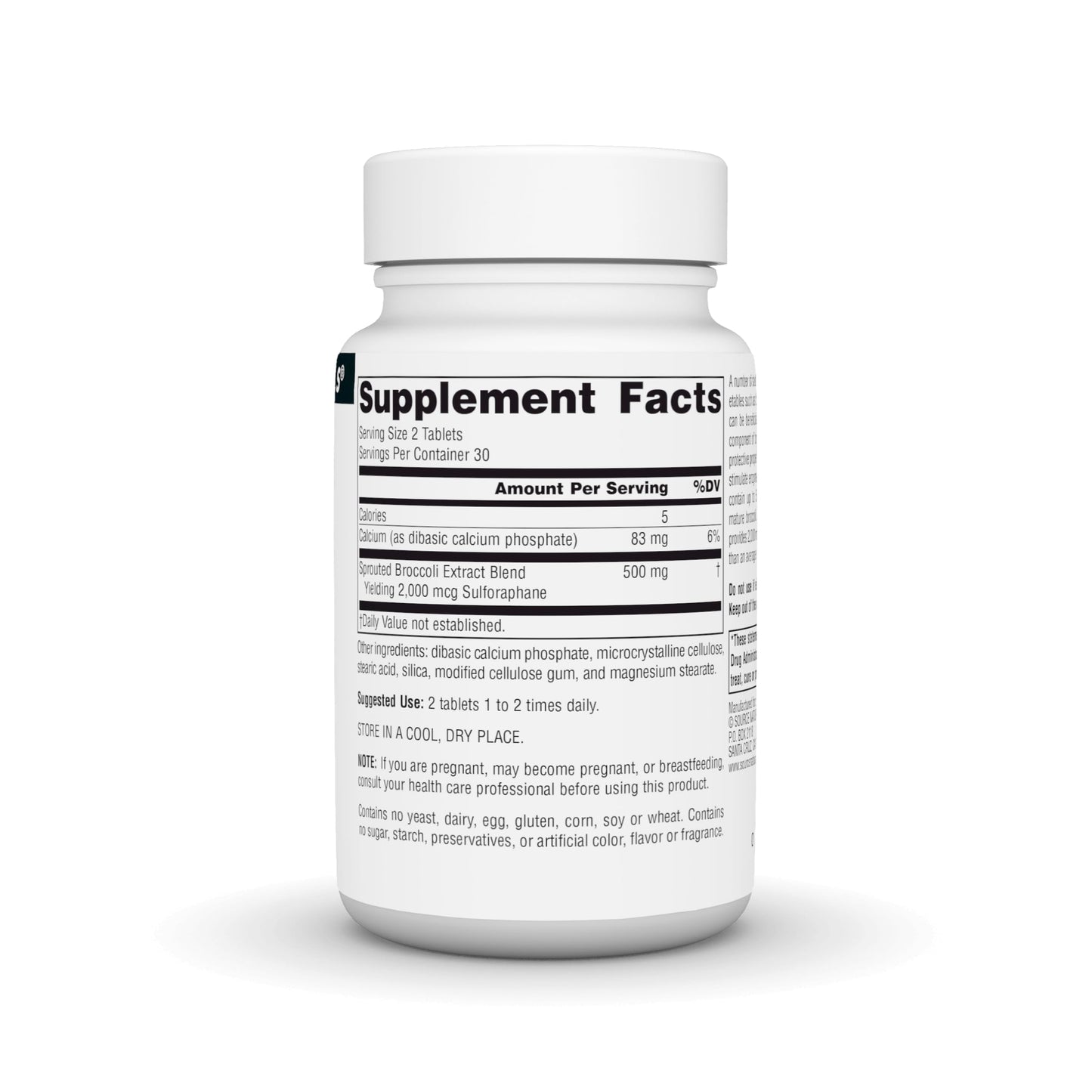 Source Naturals Broccoli Sprouts Extract 250 mg Tablets, 60 Count