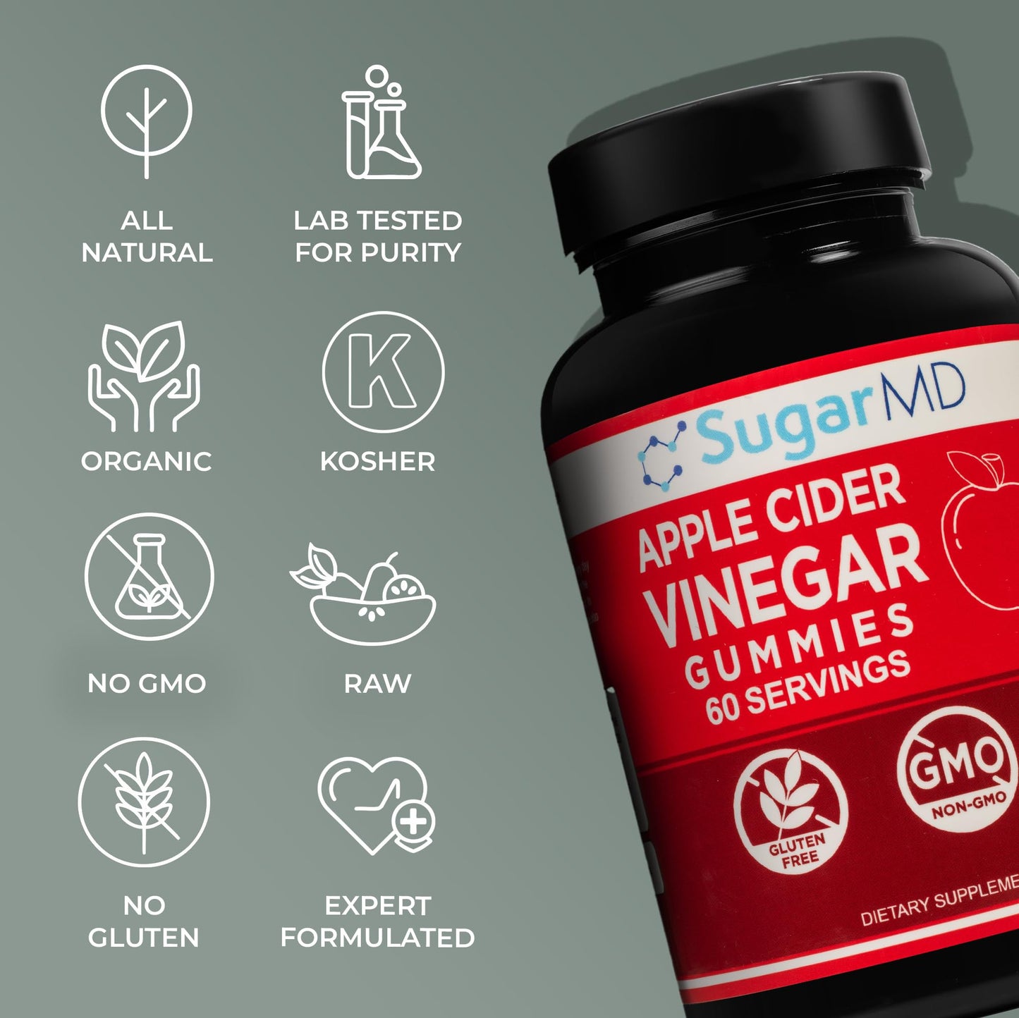 SugarMD Apple Cider Vinegar Gummies 60 Count