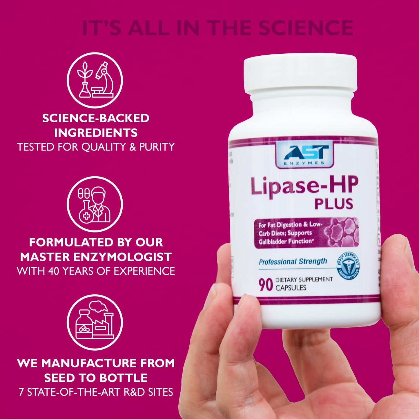 AST Enzymes Lipase-HP Plus 90 Capsules
