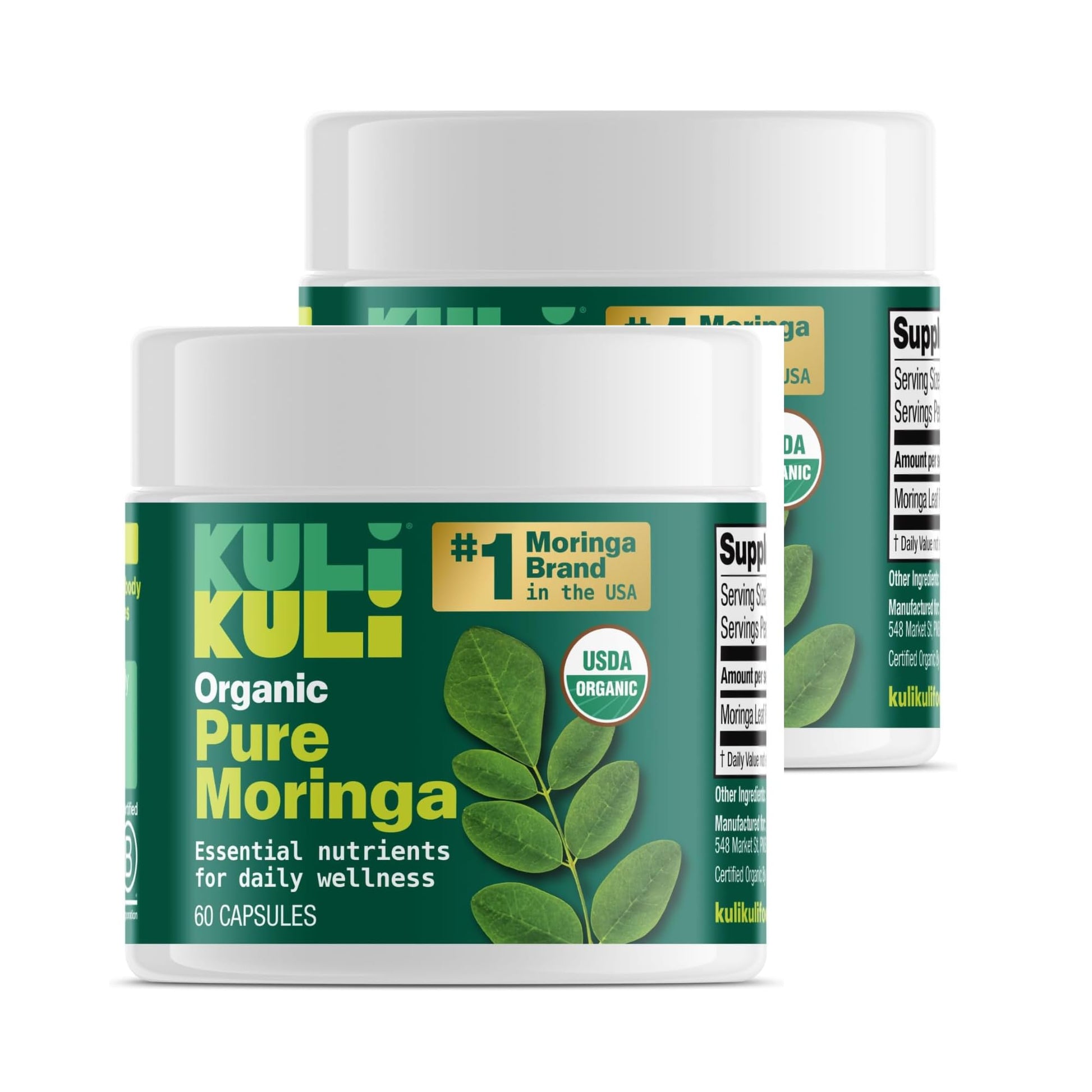 Kuli Kuli Organic Moringa Capsules, 120 Count