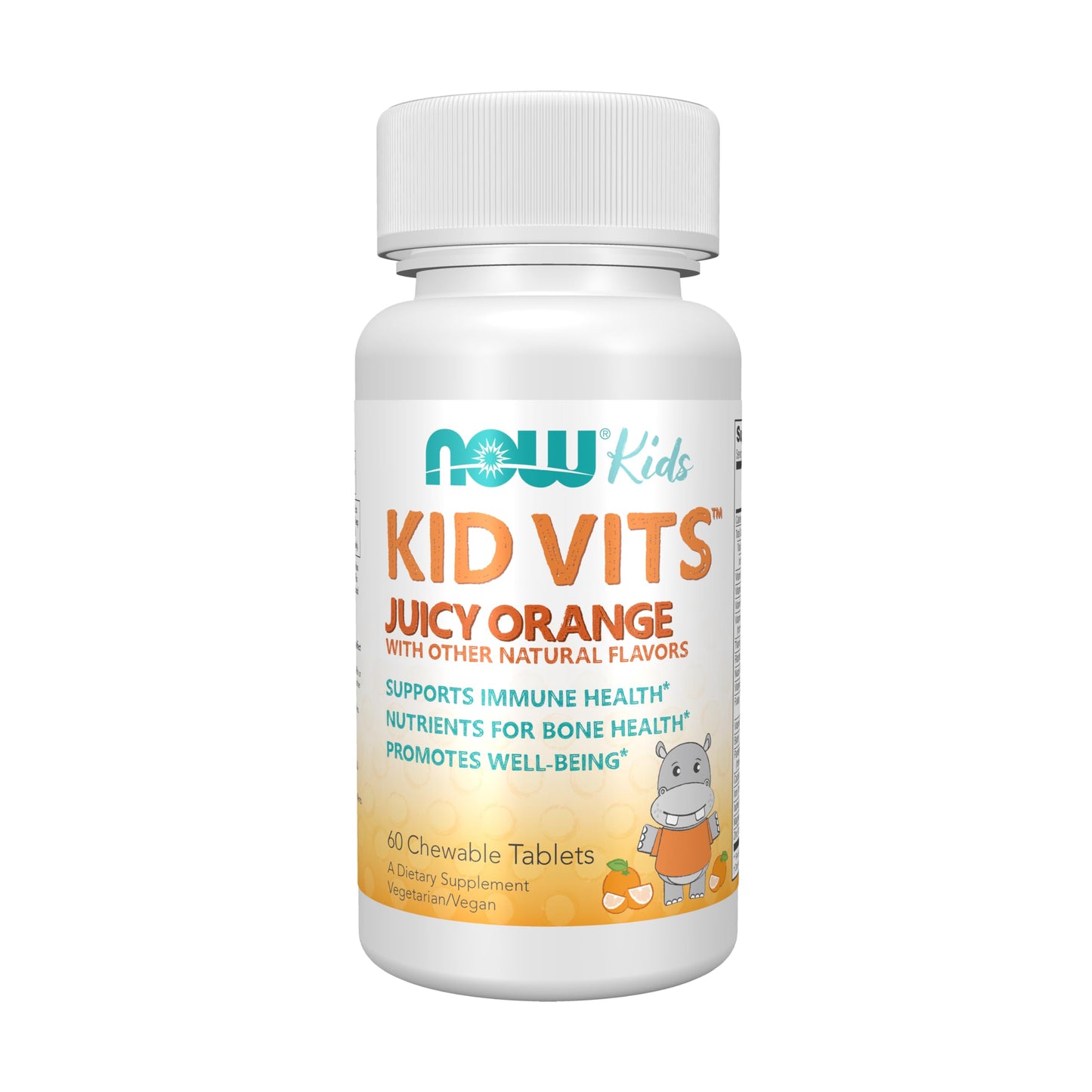 NOW Foods Kid Vits Multivitamin Juicy Orange Chewable 60 Count