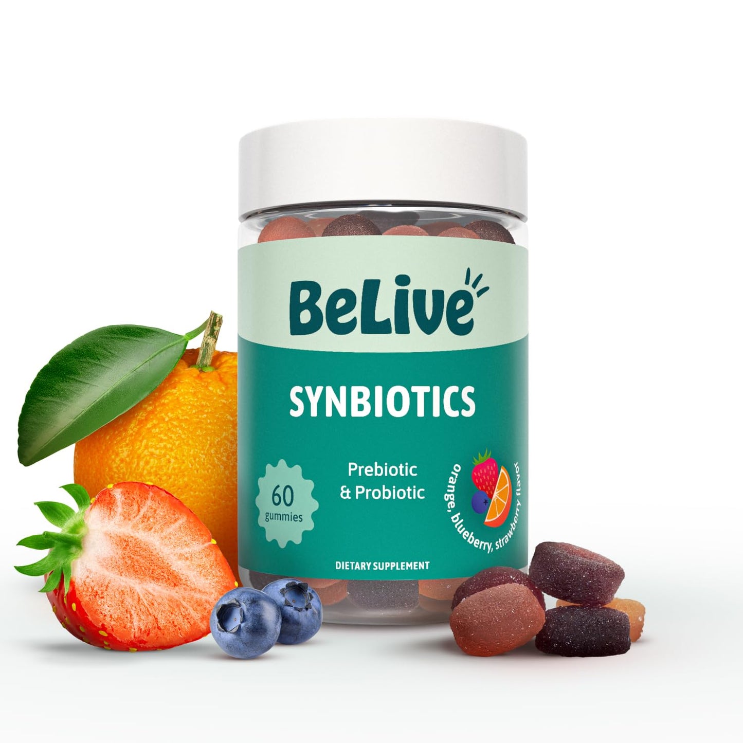 BeLive Synbiotics Probiotic & Prebiotic Fiber Gummies, 60 Count