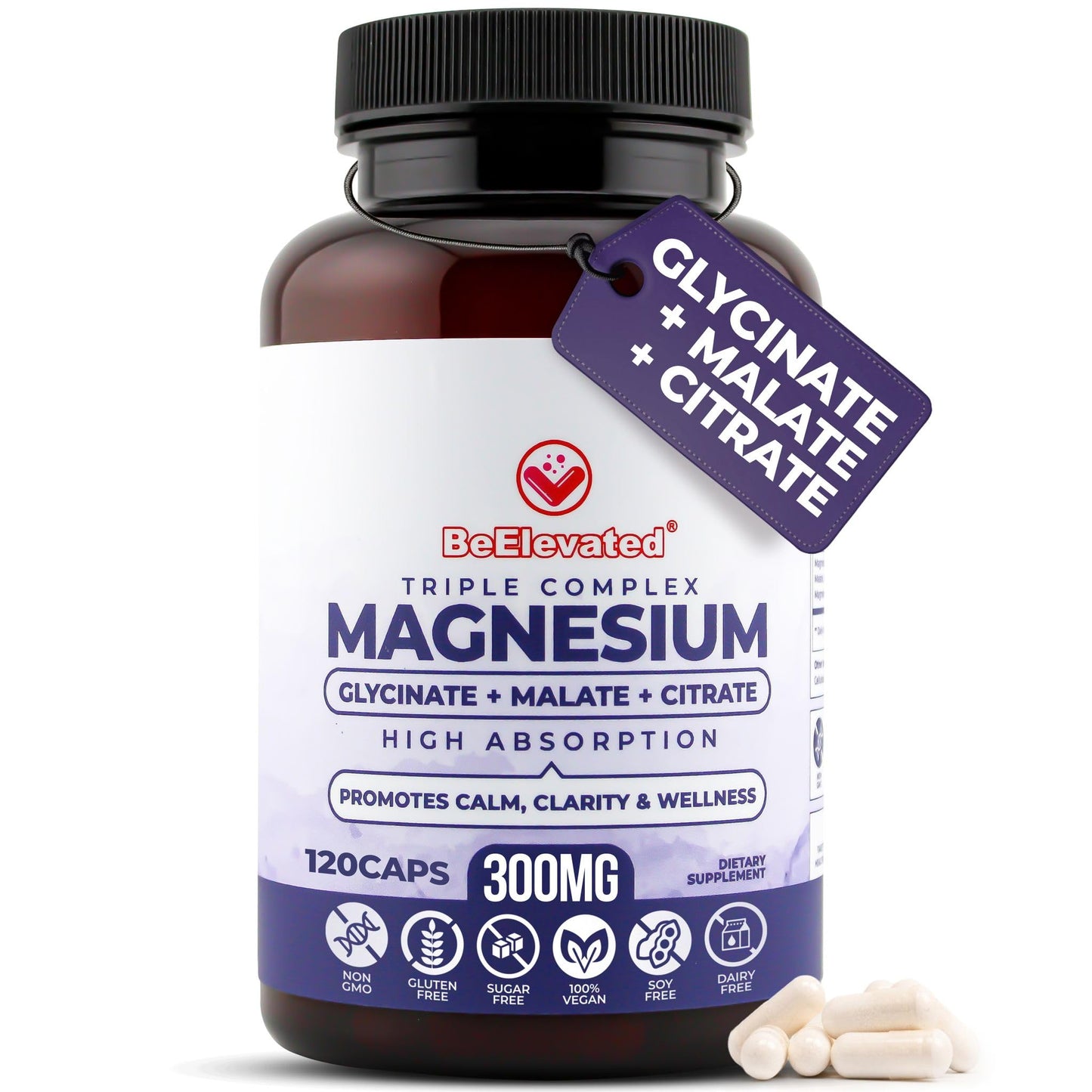 BeElevated Triple Magnesium Complex, 120 Capsules