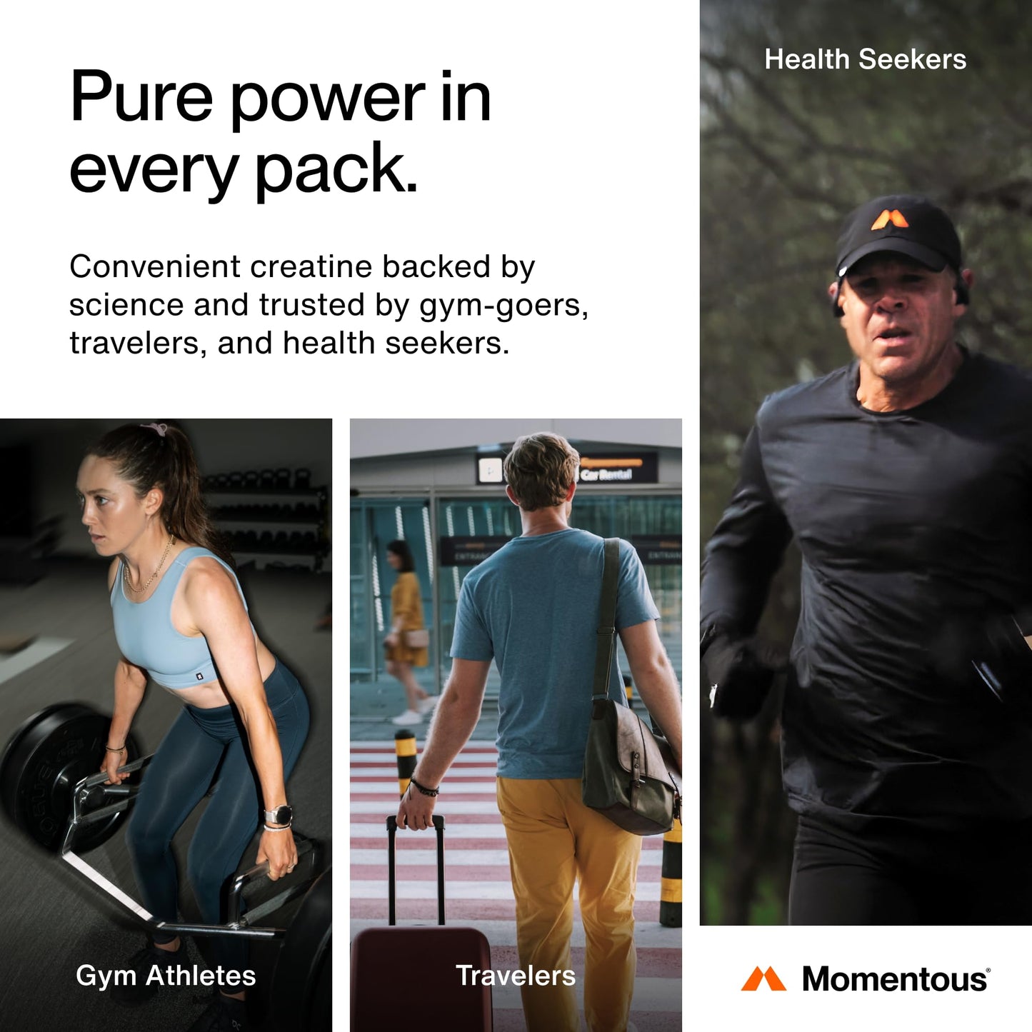 Momentous Creatine Monohydrate Powder, 5g per Serving, 15 Servings