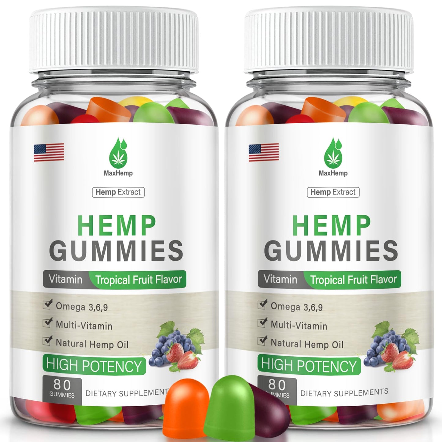 MaxHemp Hemp Gummies for Sleep, Pain, Anxiety, High Potency Extra Strength, 160 Gummies