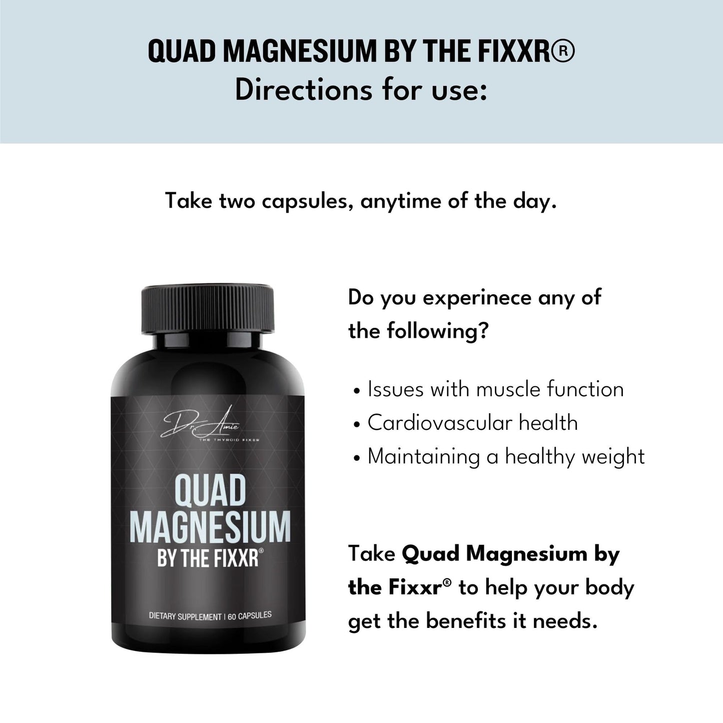 Fixxr Quad Magnesium by Dr. Amie 60 Capsules