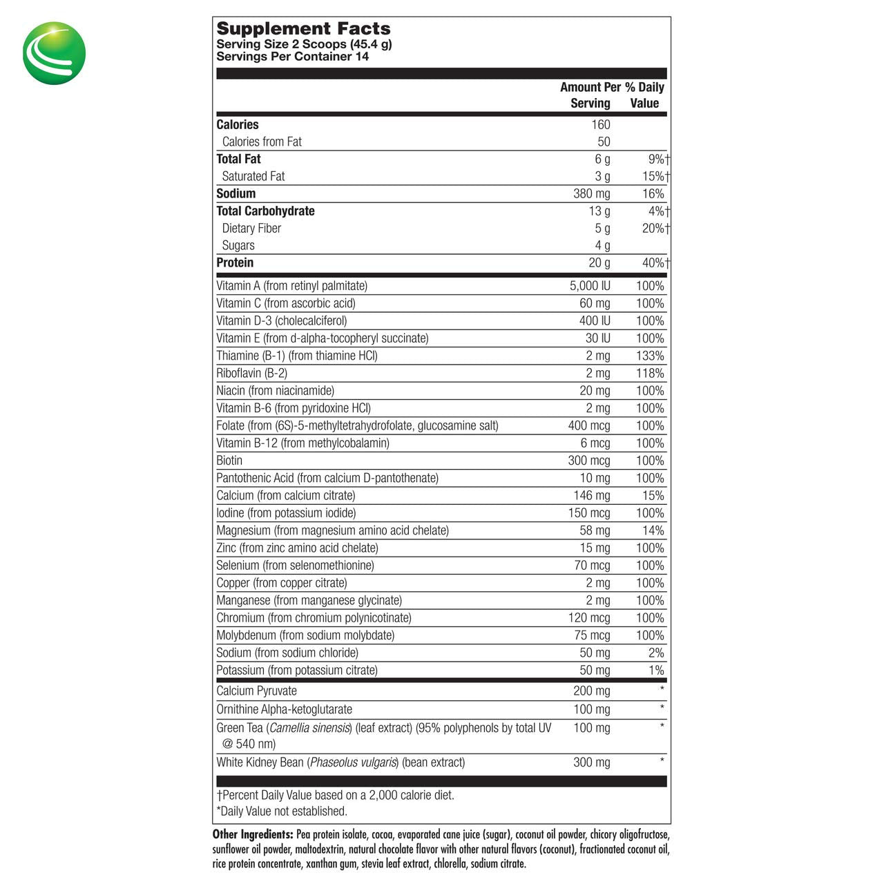 Nutra BioGenesis UltraLean Vegan Chocolate Protein Powder, 1.4 lb