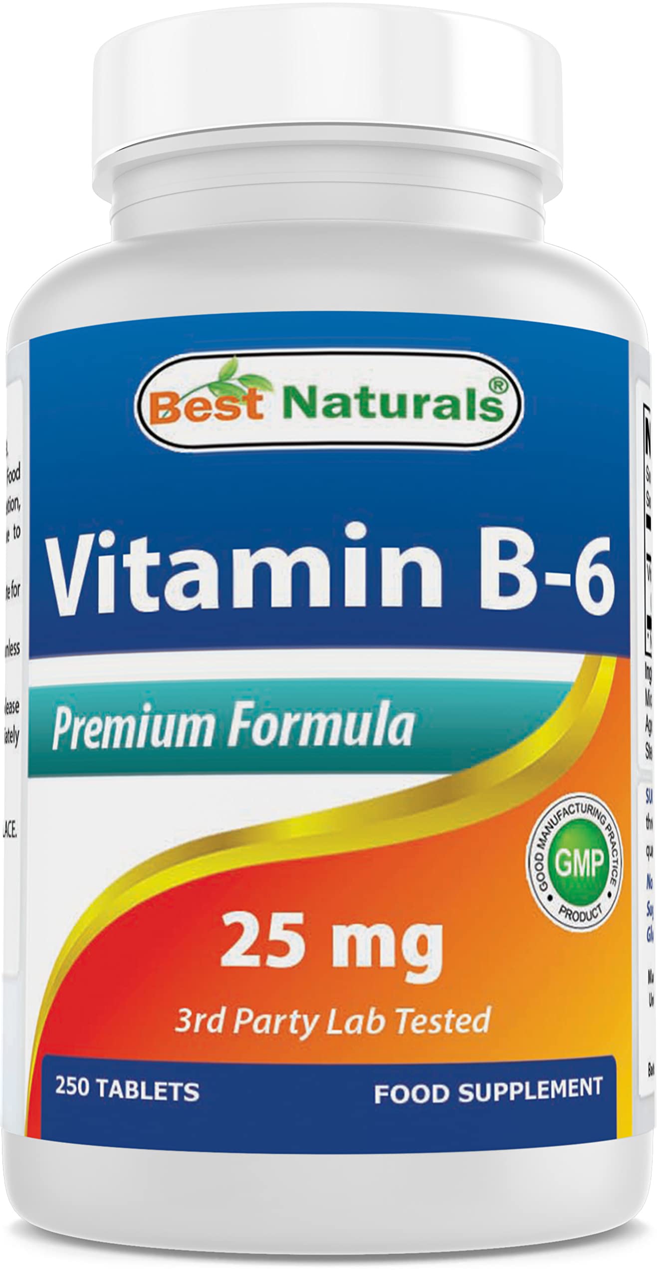 Best Naturals Vitamin B-6 25 mg Tablets, 250 Count