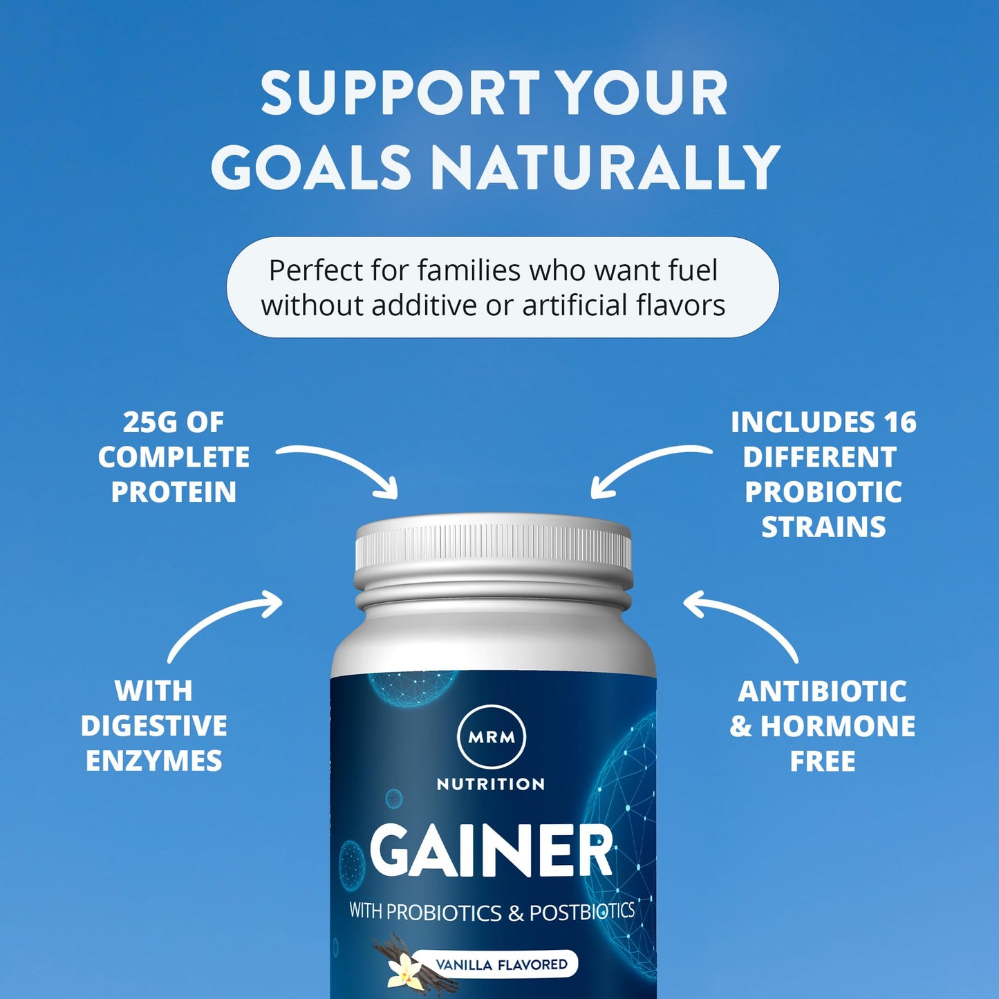 MRM Gainer Protein with Probiotics & Postbiotics Powder 53.3