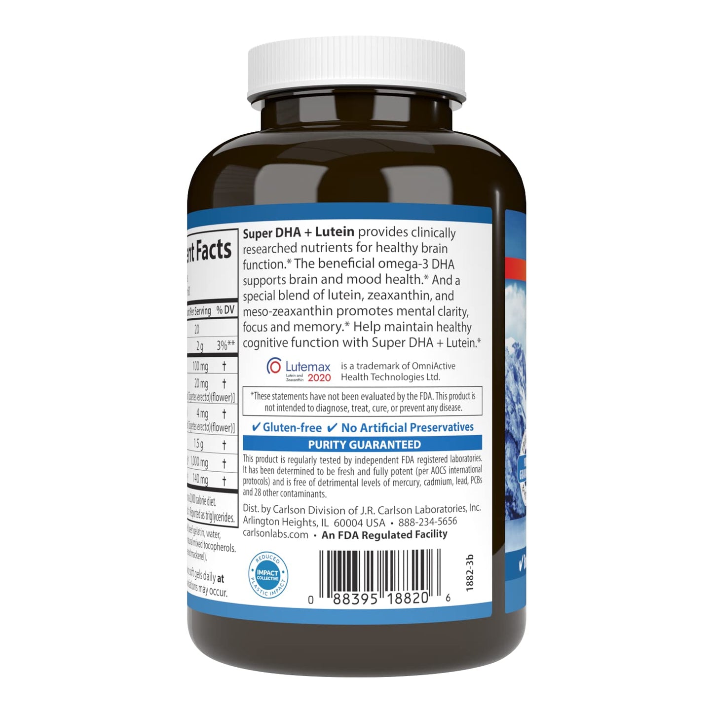 Carlson Super DHA Plus Lutein Softgels 120 Count