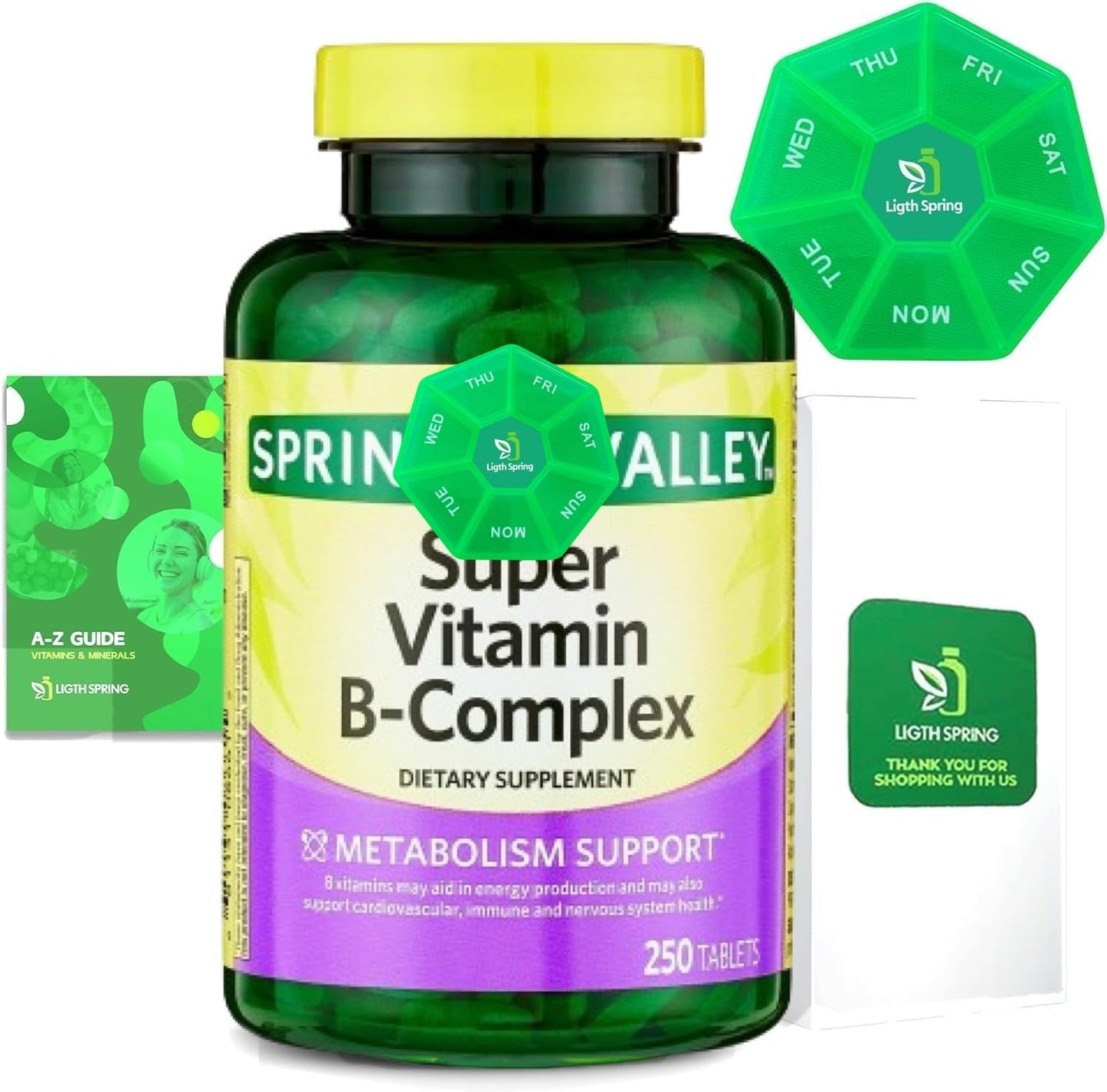 LightSpring Vitamin B-Complex Capsules, 250 Capsules