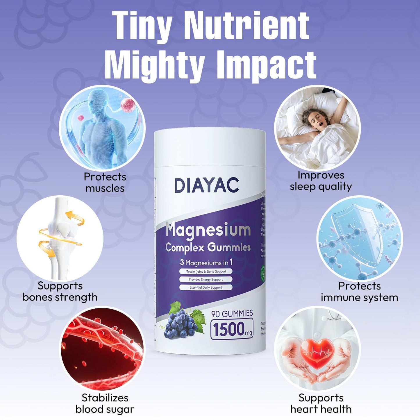 DIAYAC Magnesium Complex Gummies, 90 Count