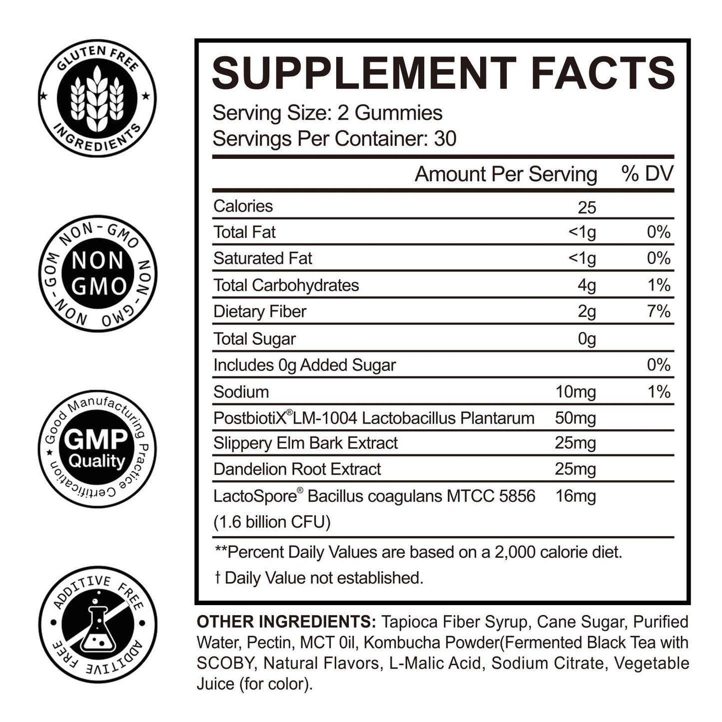 Yalei Probiotic Kombucha Gummies 60 Count