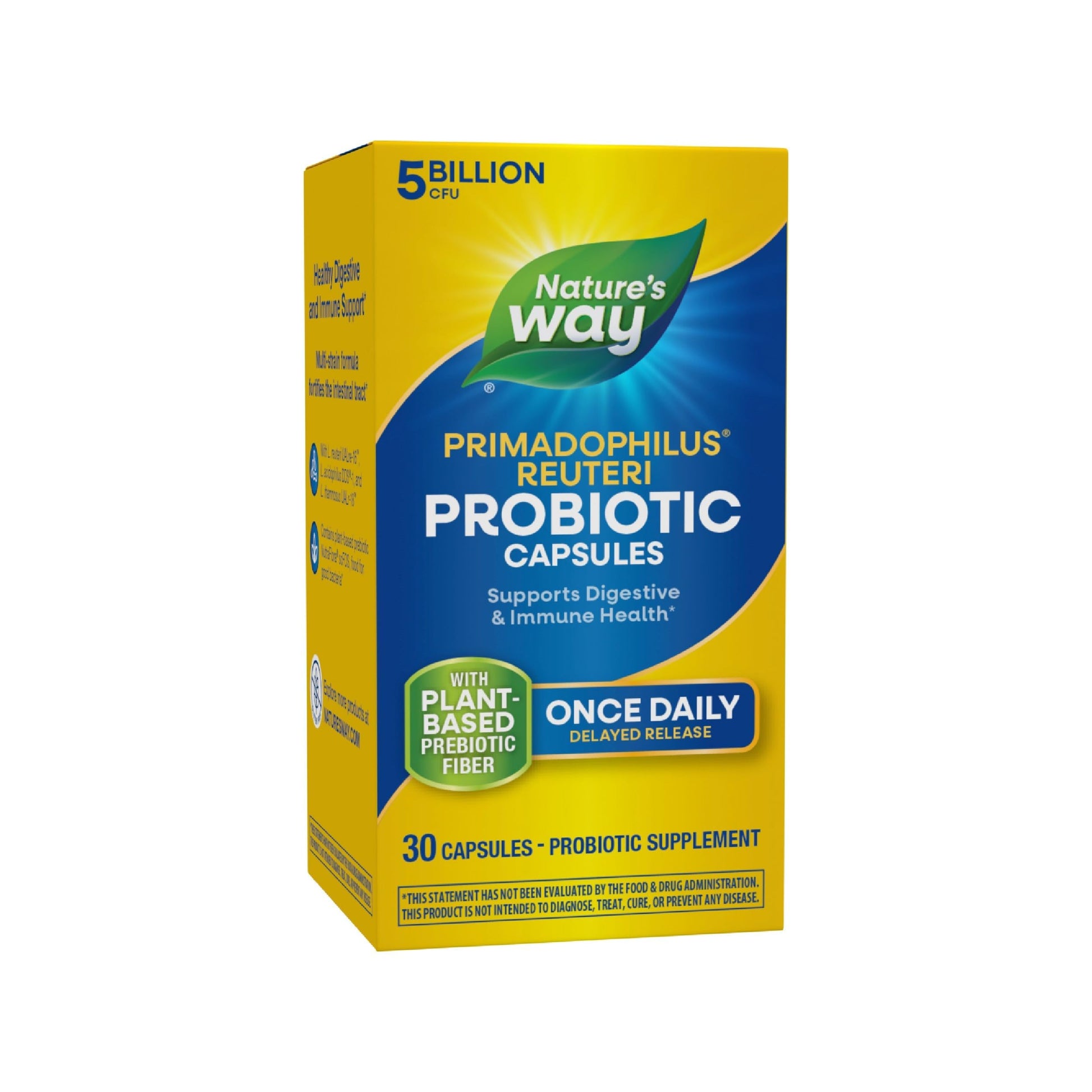 Nature's Way Primadophilus Reuteri Probiotic 5 Billion Live Cultures Capsules, 30 Count