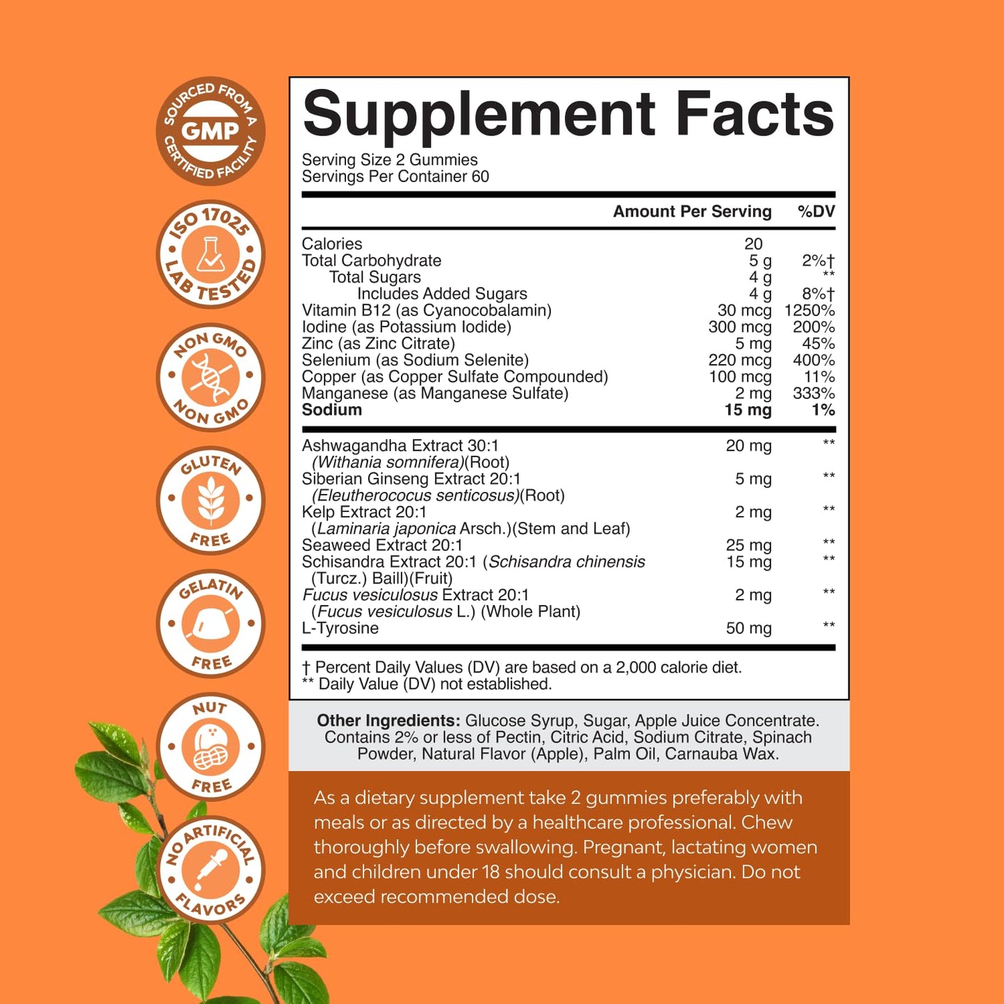 Natures Craft Thyroid Support Gummies 120 Count