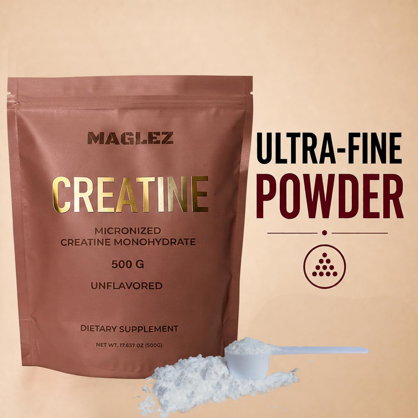 MAGLEZ Creatine Monohydrate Powder 17.637 oz