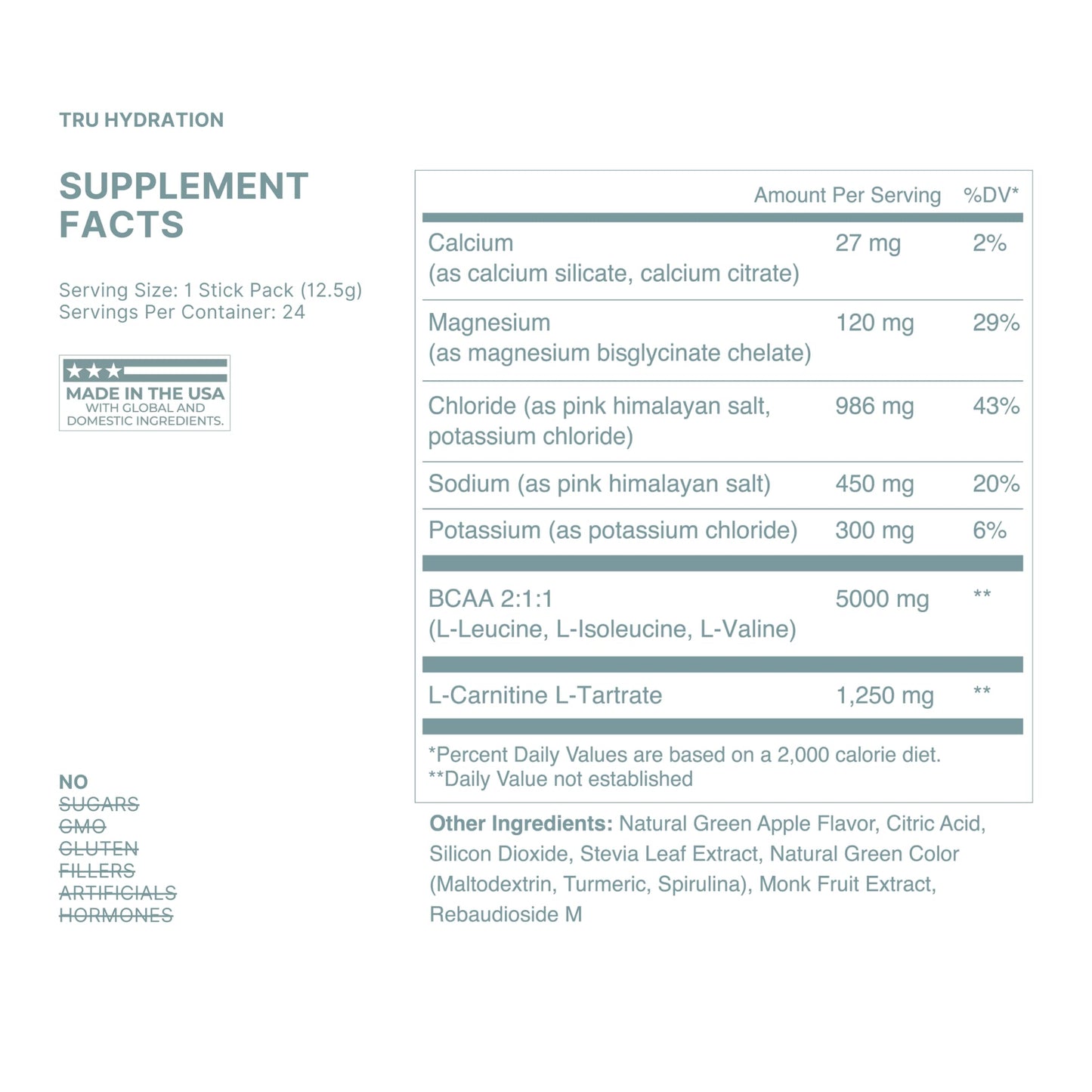 TRU Supplements Hydration Complete BCAA Powder 10.58 oz
