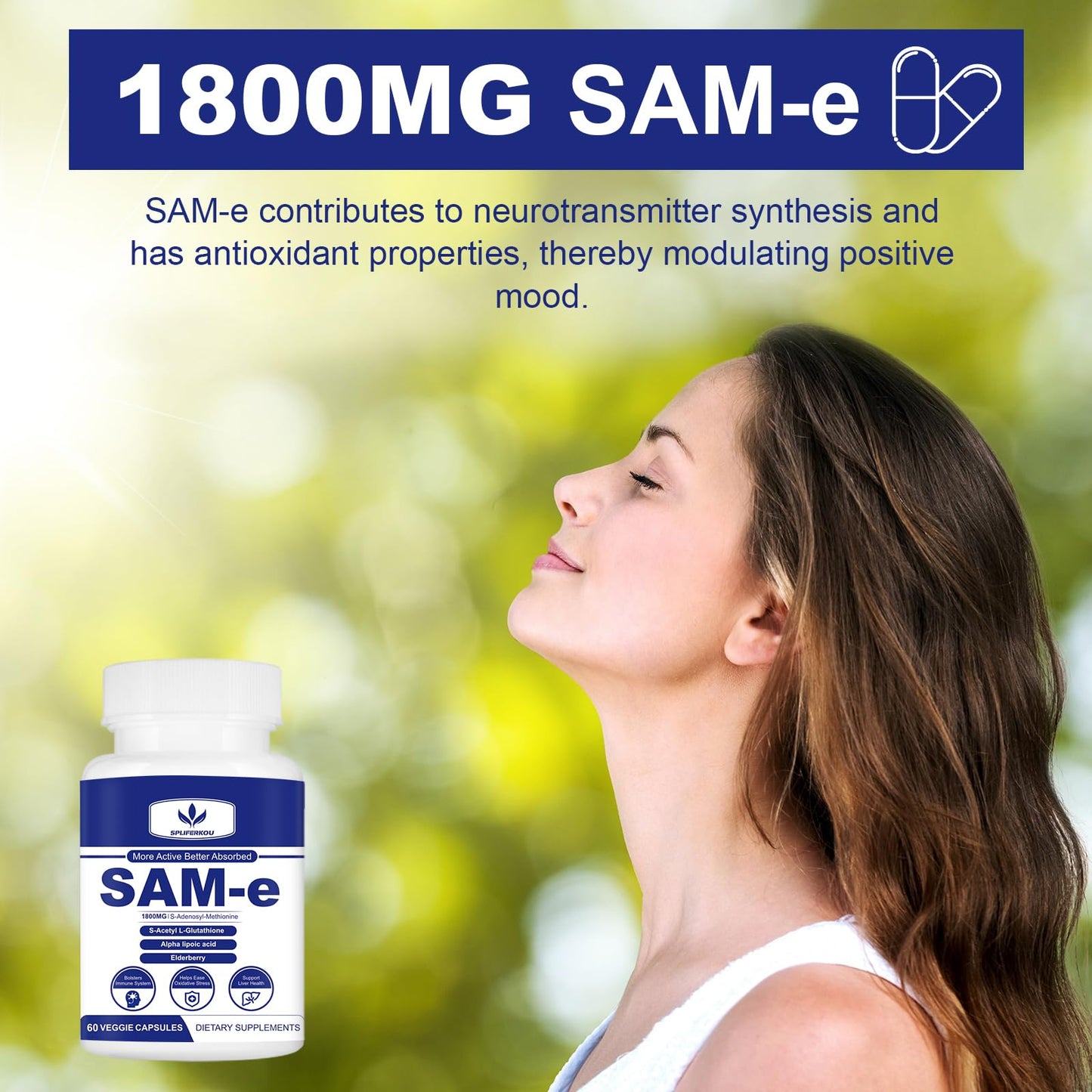 Spliferkou SAM-e Supplement (1800mg), 60 Capsules