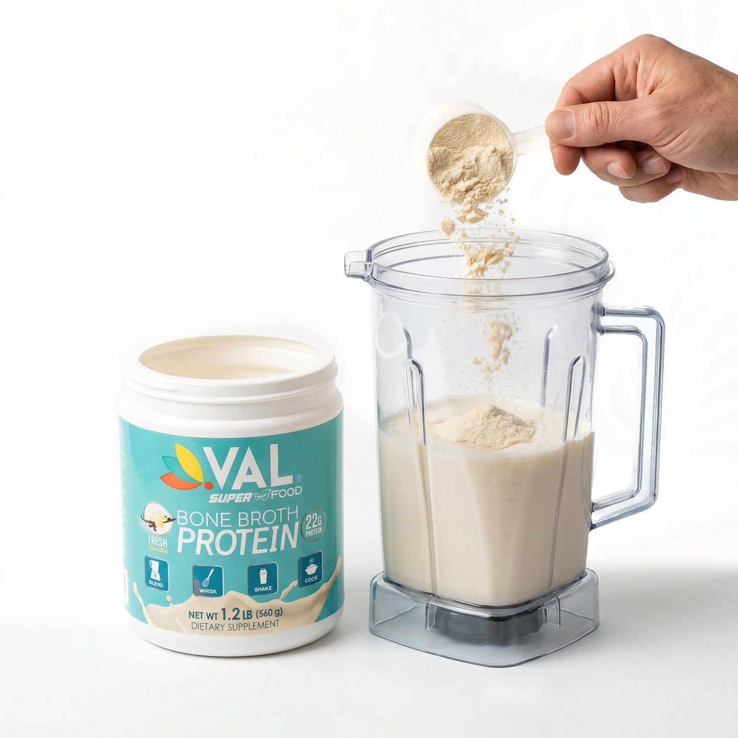VAL Bone Broth Protein Powder Chicken Flavor 16 Servings