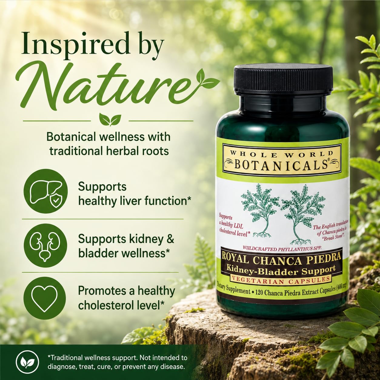 Whole World Botanicals Royal Chanca Piedra Herbal Supplement – Traditional Amazon Herb Capsules 120
