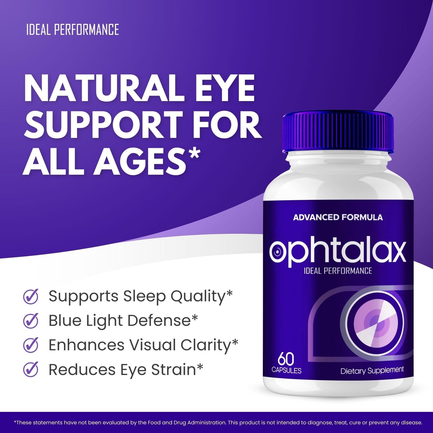IDEAL PERFORMANCE Ophtalax Eye Health Supplement Capsule, 60 Count