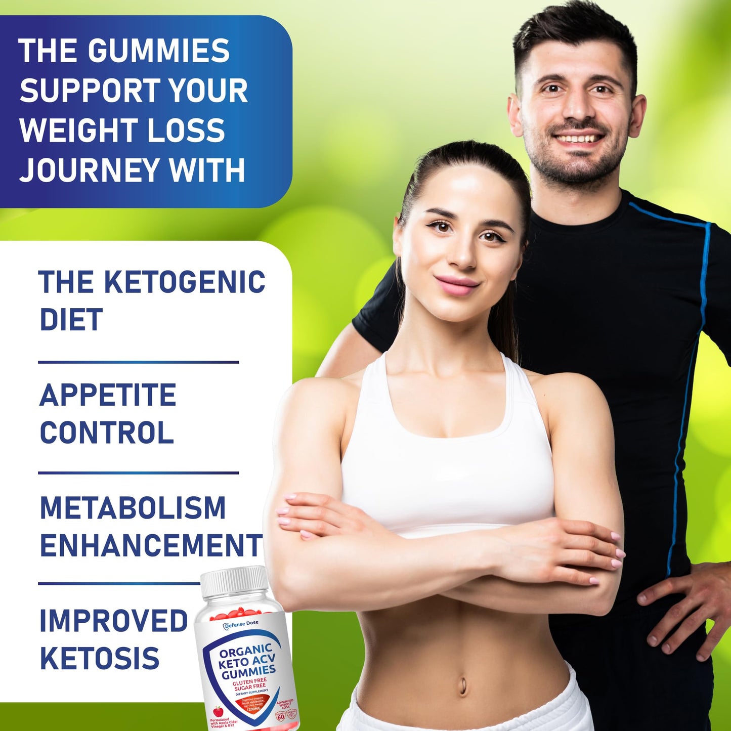 Defense Dose Organic Keto ACV Gummies, 60-Count