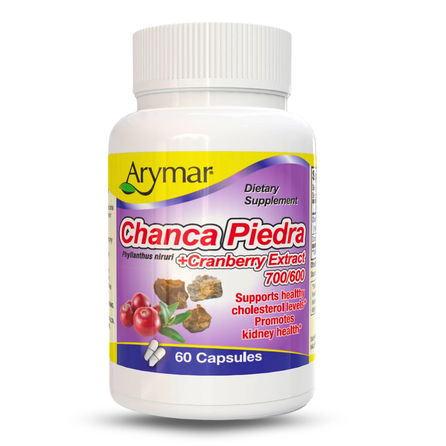 Arymar Chanca Piedra with Cranberry – Herbal Support for Urinary Wellness & Kidney Function, 60 Capsules