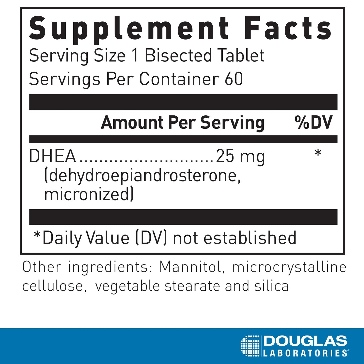 Douglas Laboratories DHEA 25 mg Dissolvable Tablets, 60 Tablets
