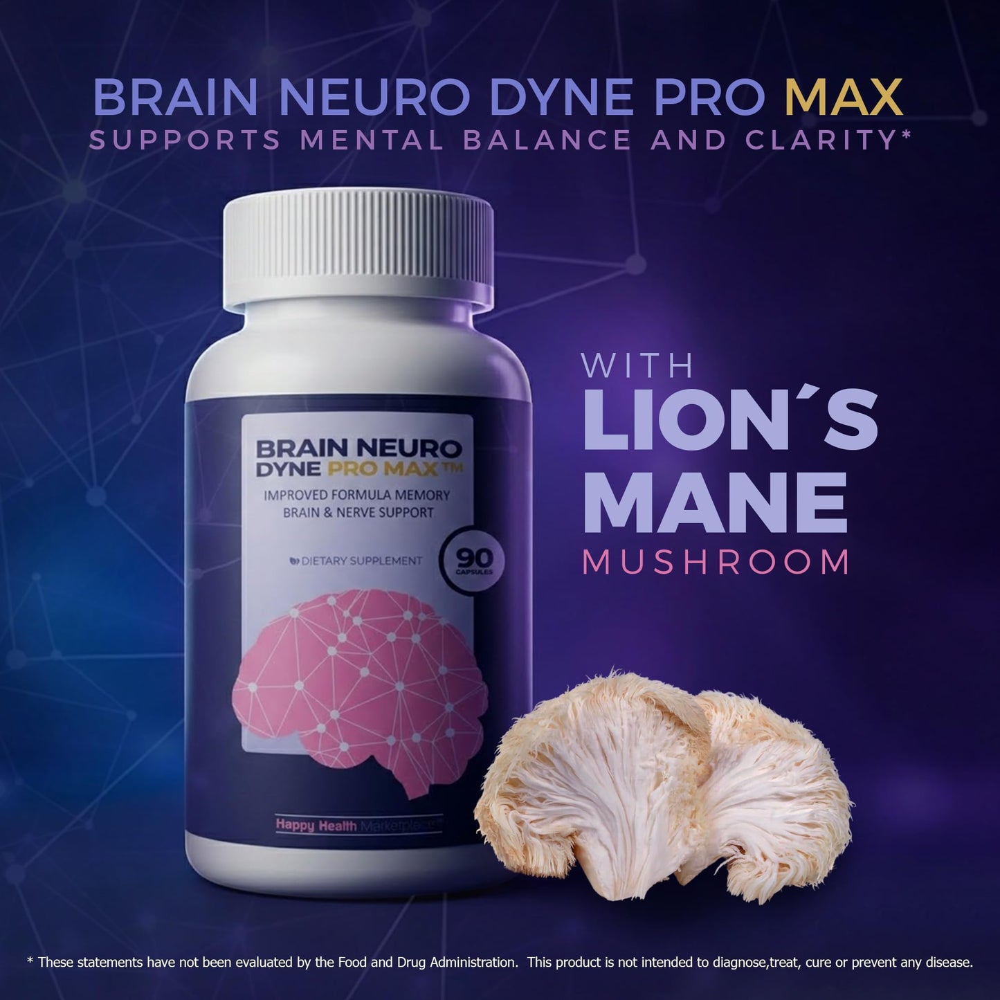 Happy Health Marketplace Brain Neuro Dyne Pro Max Capsules 90 Count
