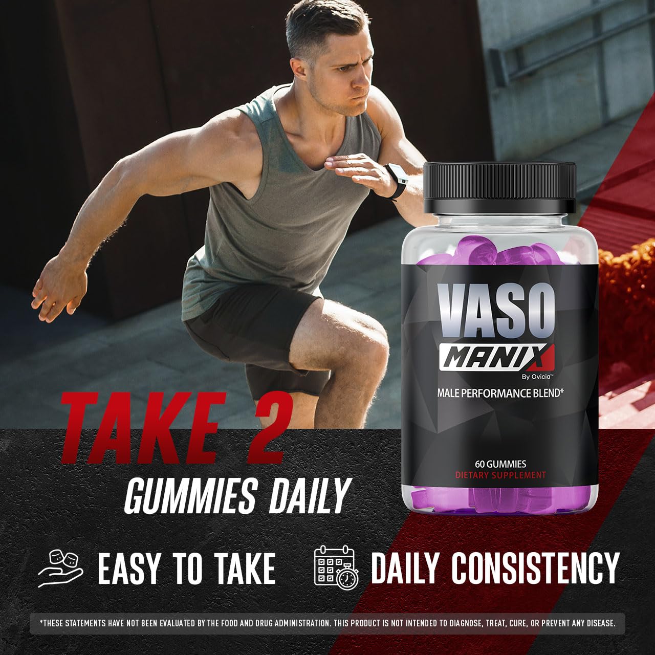 OVICIA VasoManix Gummies Premium Formula Maximum Strength Daily Support, All Natural Vitamins for Overall Health & Wellness, 120 Gummies