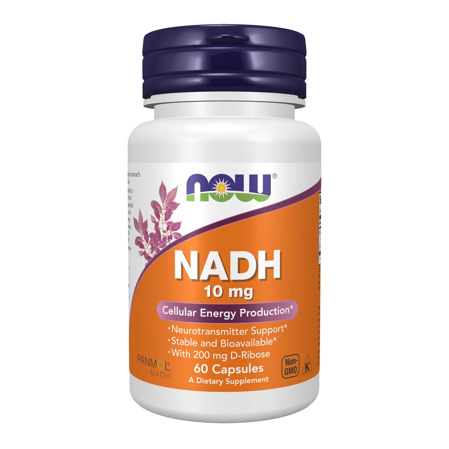 NOW Foods NADH (Reduced Nicotinamide Adenine Dinucleotide) 10 mg with 200 mg D-Ribose, 60 Capsules