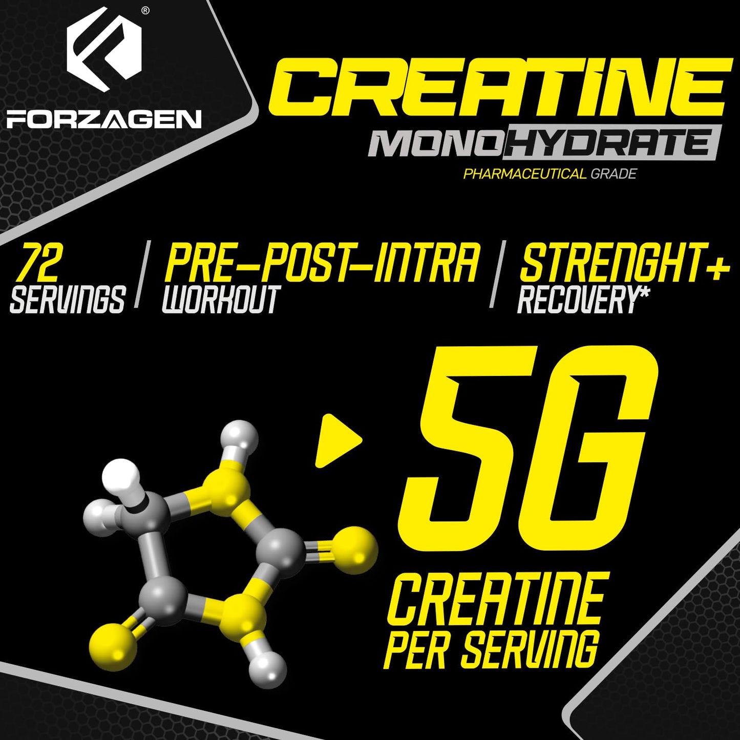 Forzagen Creatine Monohydrate Powder, 12.7 Ounce