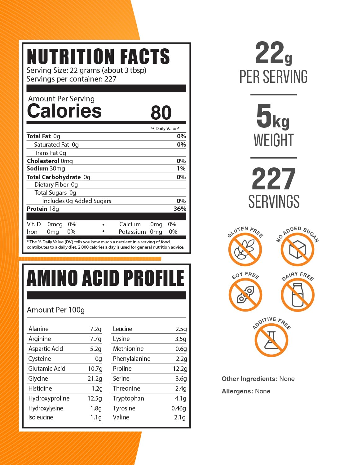 BulkSupplements Beef Bone Broth Protein Powder, 2.2 lb (Pack of 5)