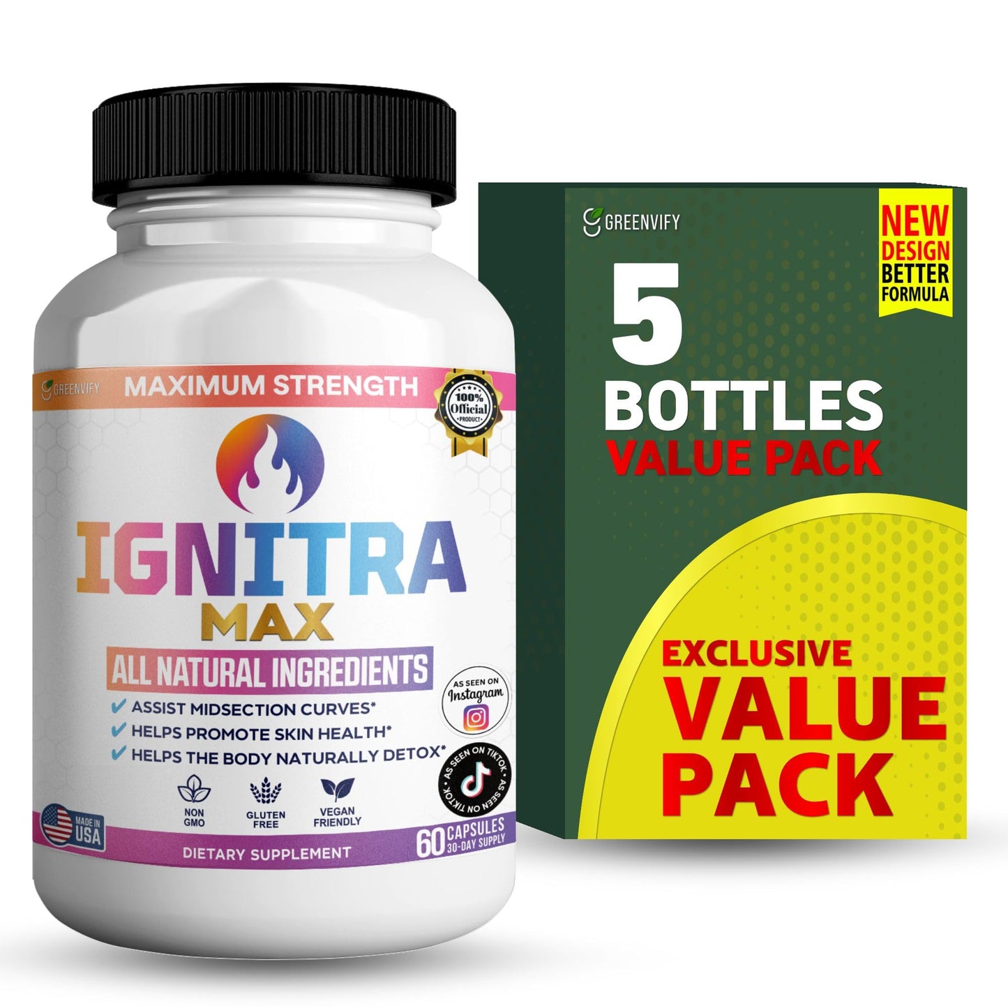GREENVIFY Ignitra Max Dietary Supplement, 60 Capsules