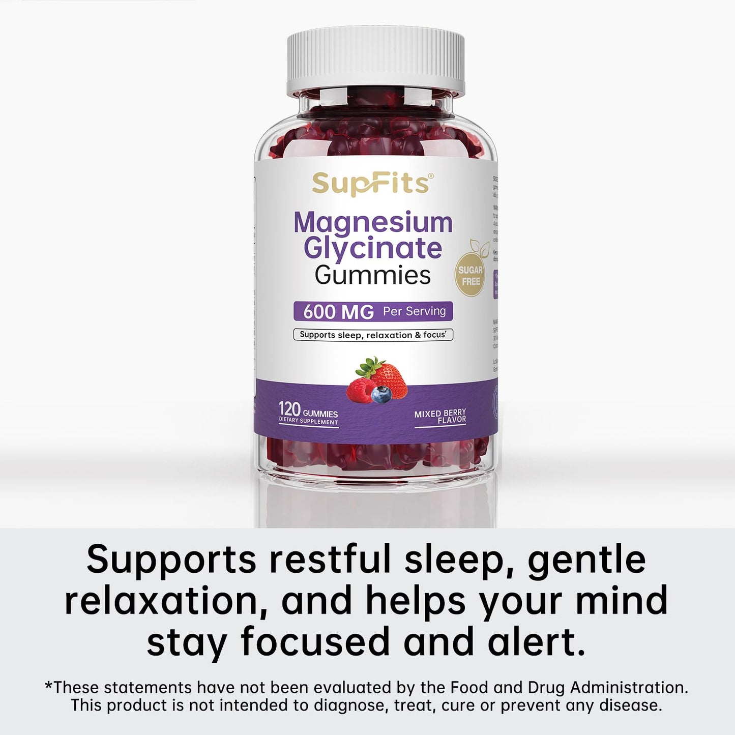 Supfits Magnesium Glycinate Gummies 600mg, 120 Count